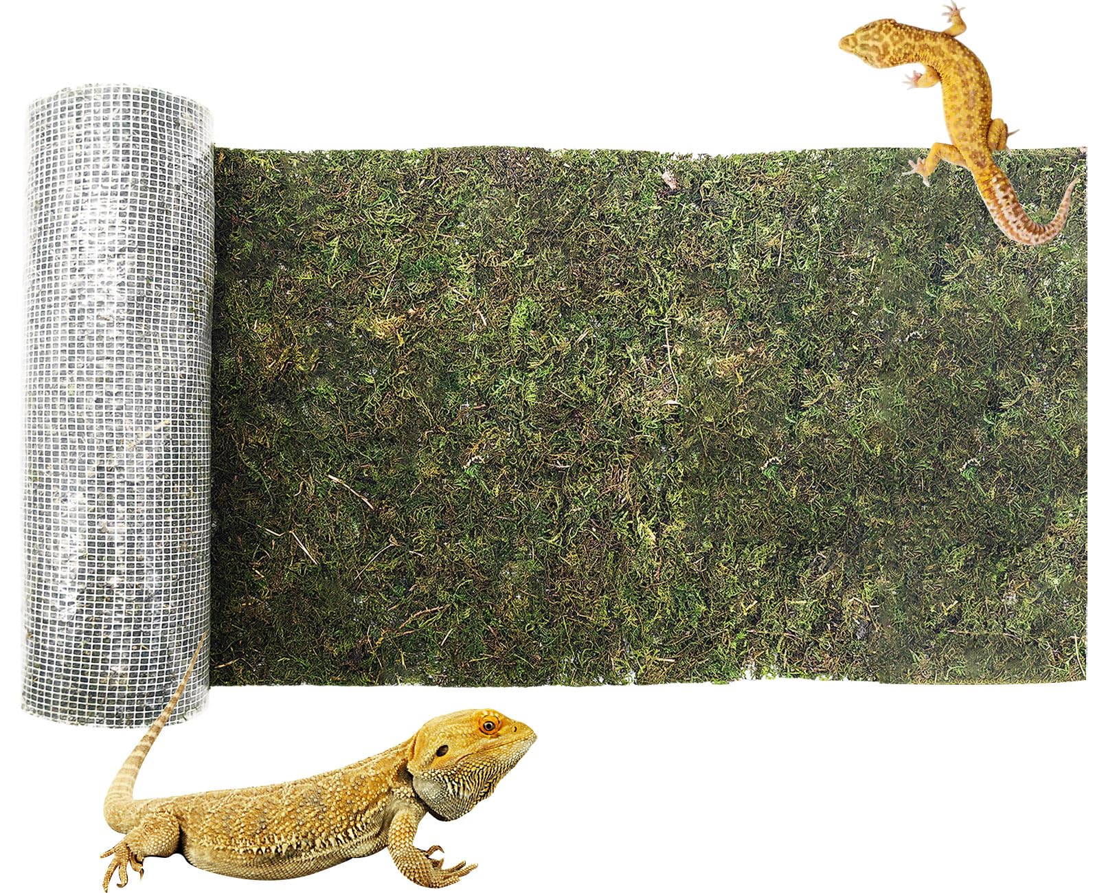Kathson Reptile Carpet, Natural Moss Mat For Terrarium, Bearded Dragon Tank Flooring Green Substrate Liner For Leopard Gecko Her
