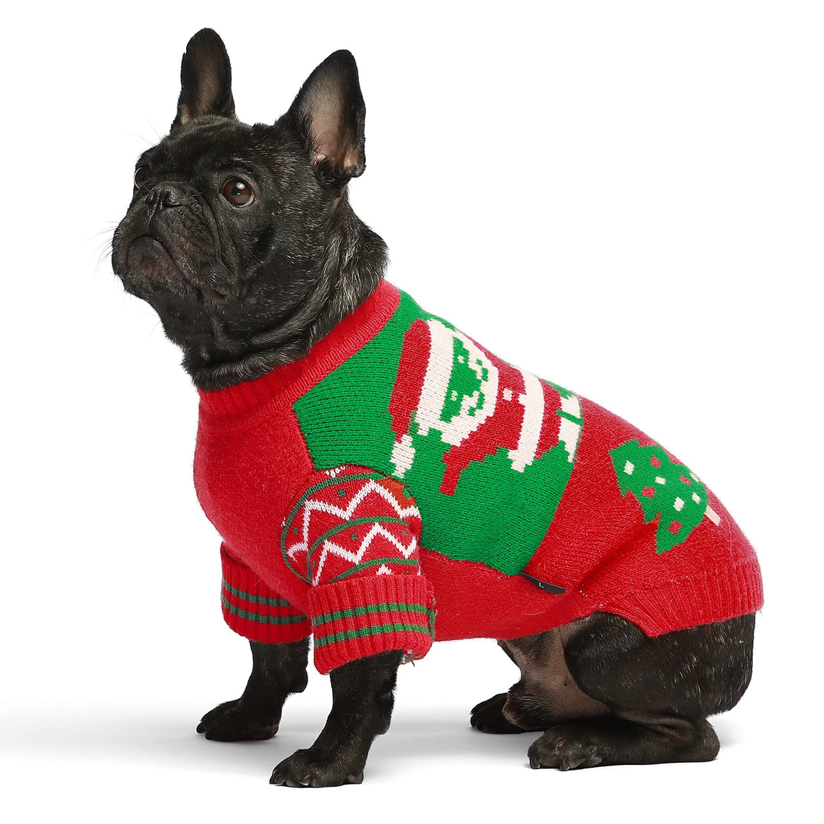 Fitwarm Christmas Dog Sweater, Dog Winter Clothes For Small Dogs Boy Girl, Pet Knitted Coat, Red, Green, Medium