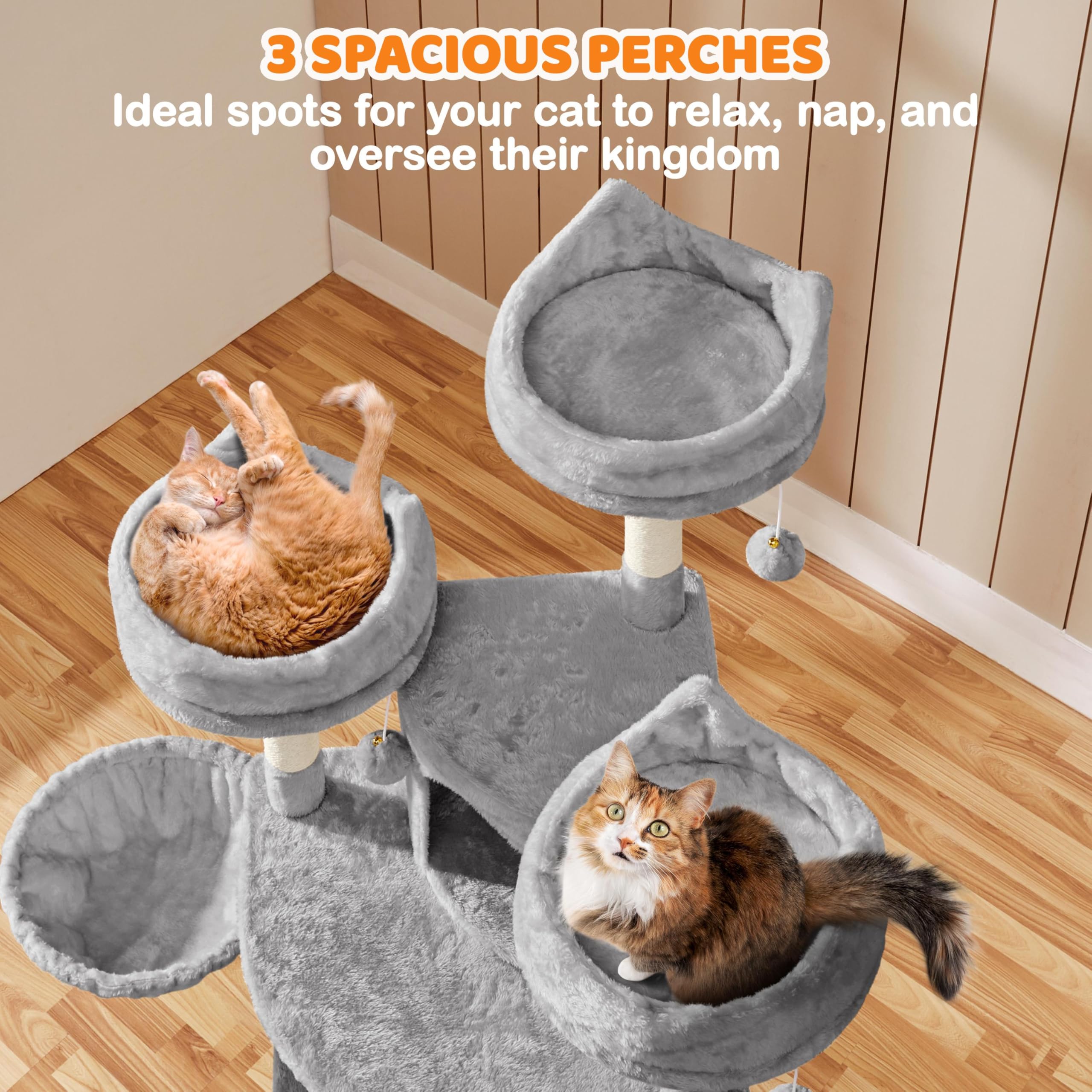 Yaheetech 68.5in Multi-Level Cat Tree Large Cat Tower with Sisal-Covered Scratching Board & Scratching Posts, Cozy Perches, Stab