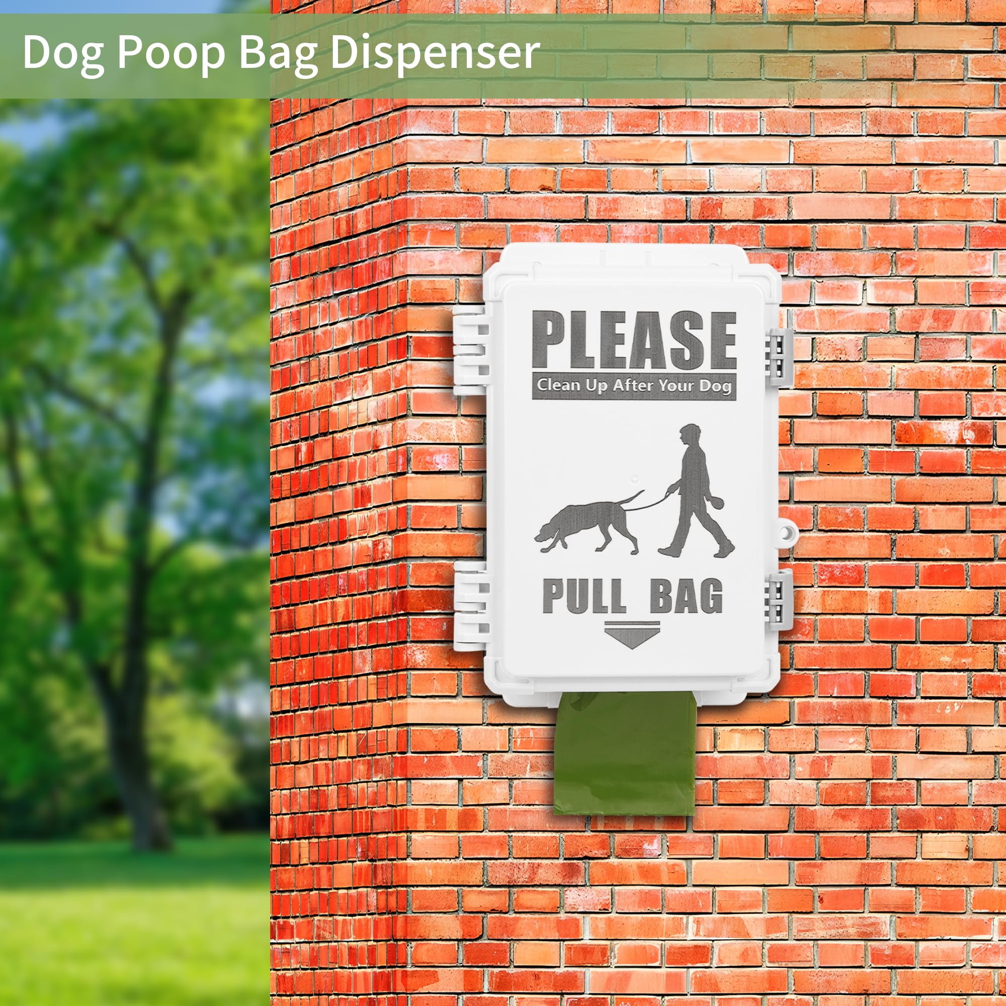 Dog Poop Bag Dispenser, Waterproof Outdoor Dog Bag Dispenser Holds Up To 8 Rolls Of Waste Bags, Outdoor Wall, Stake, Pole, Fence Mounted (Only Dispenser)