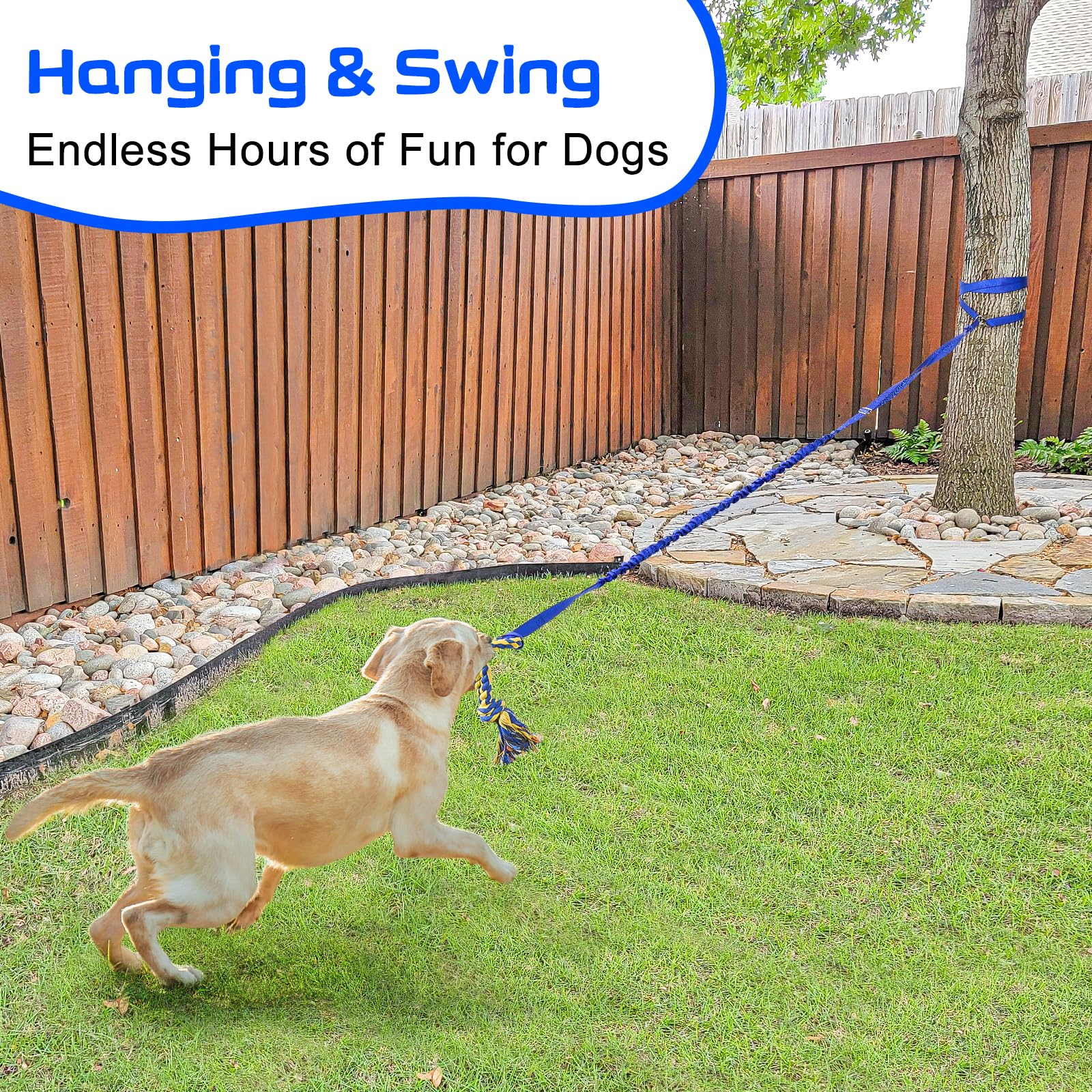 XiaZ Tug of War Dog Toy, Interactive Dogs Toy Bungee Hanging Tether with 2 Chew Rope Toys, Heavy Duty Puppy Outdoor Activity Agg