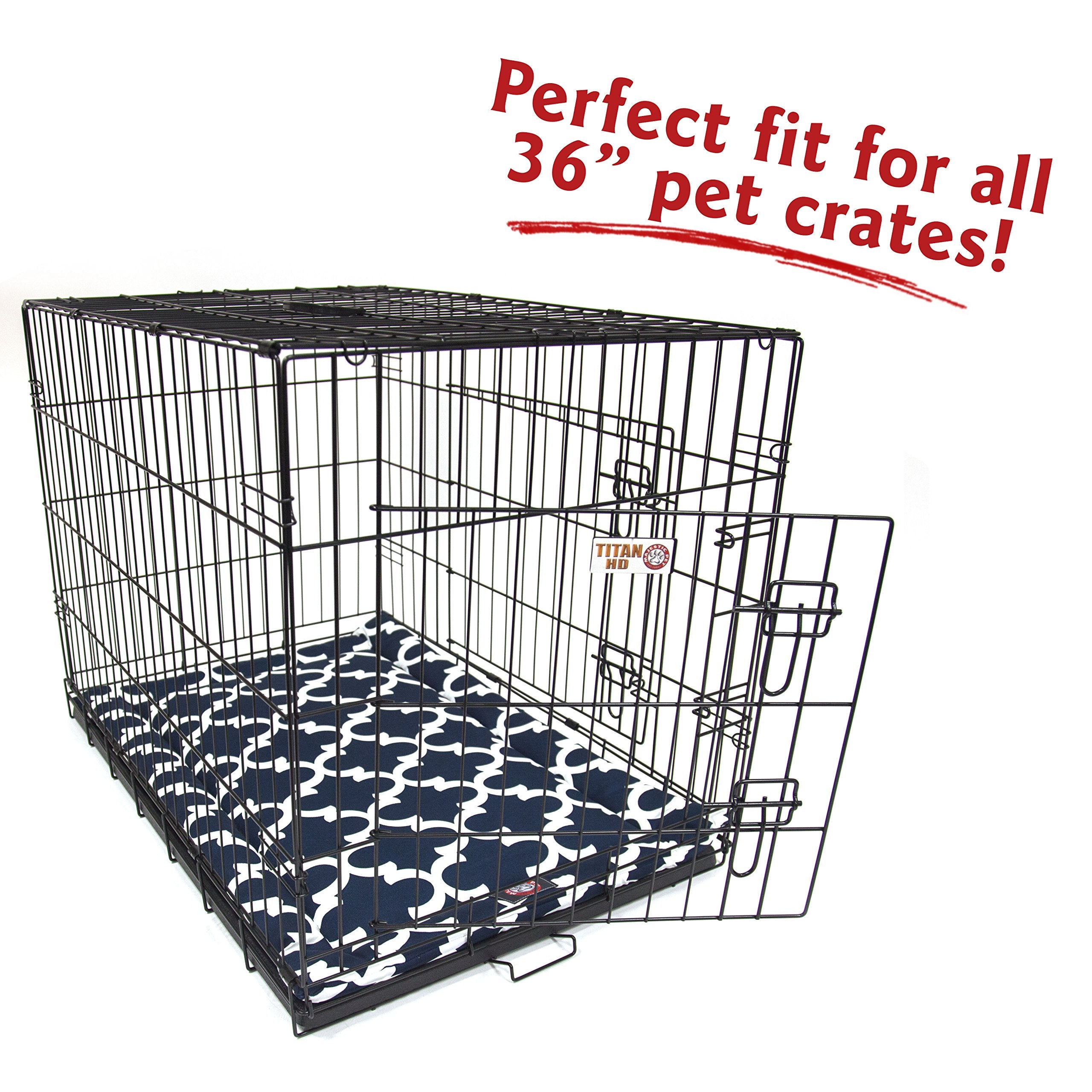 36' Trellis Navy Blue Crate Dog Bed Mat By Majestic Pet Products