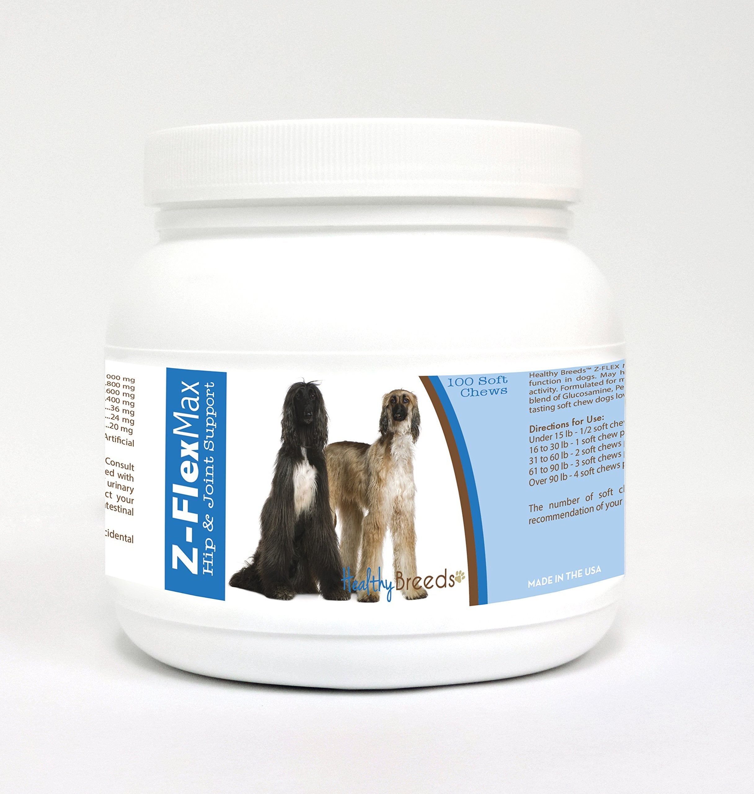 Healthy Breeds Afghan Hound Z-Flex Max Hip & Joint Soft Chews 100 Count