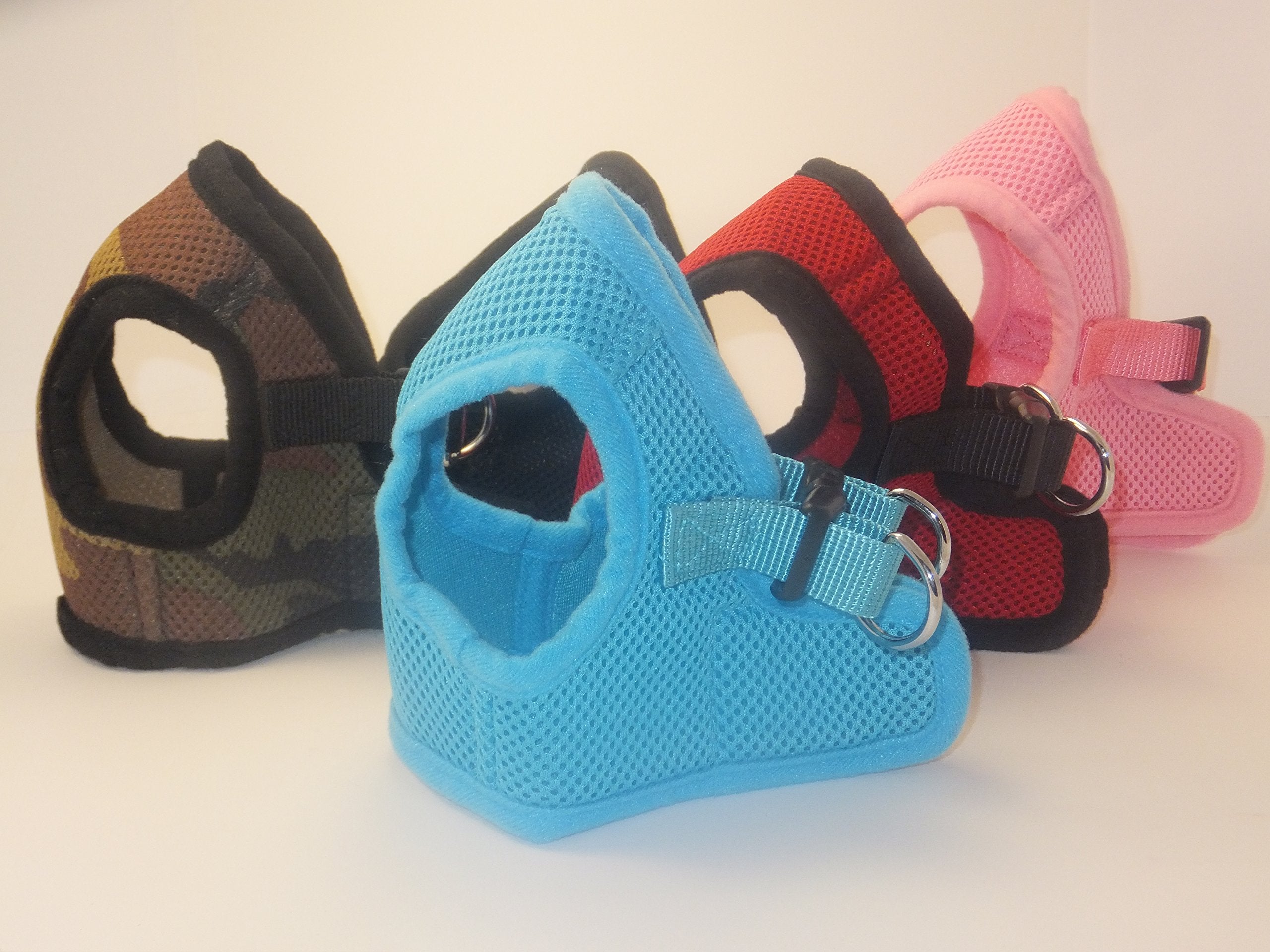 Snazzi Pet Soft Mesh Comfy Step In Dog Vest Harness Tiny Xs Small Med Dogs 2-16 Lbs Teacup Mini Toy Puppy (Sky Blue, Lg 16'-17.5' 9-12 Lbs)