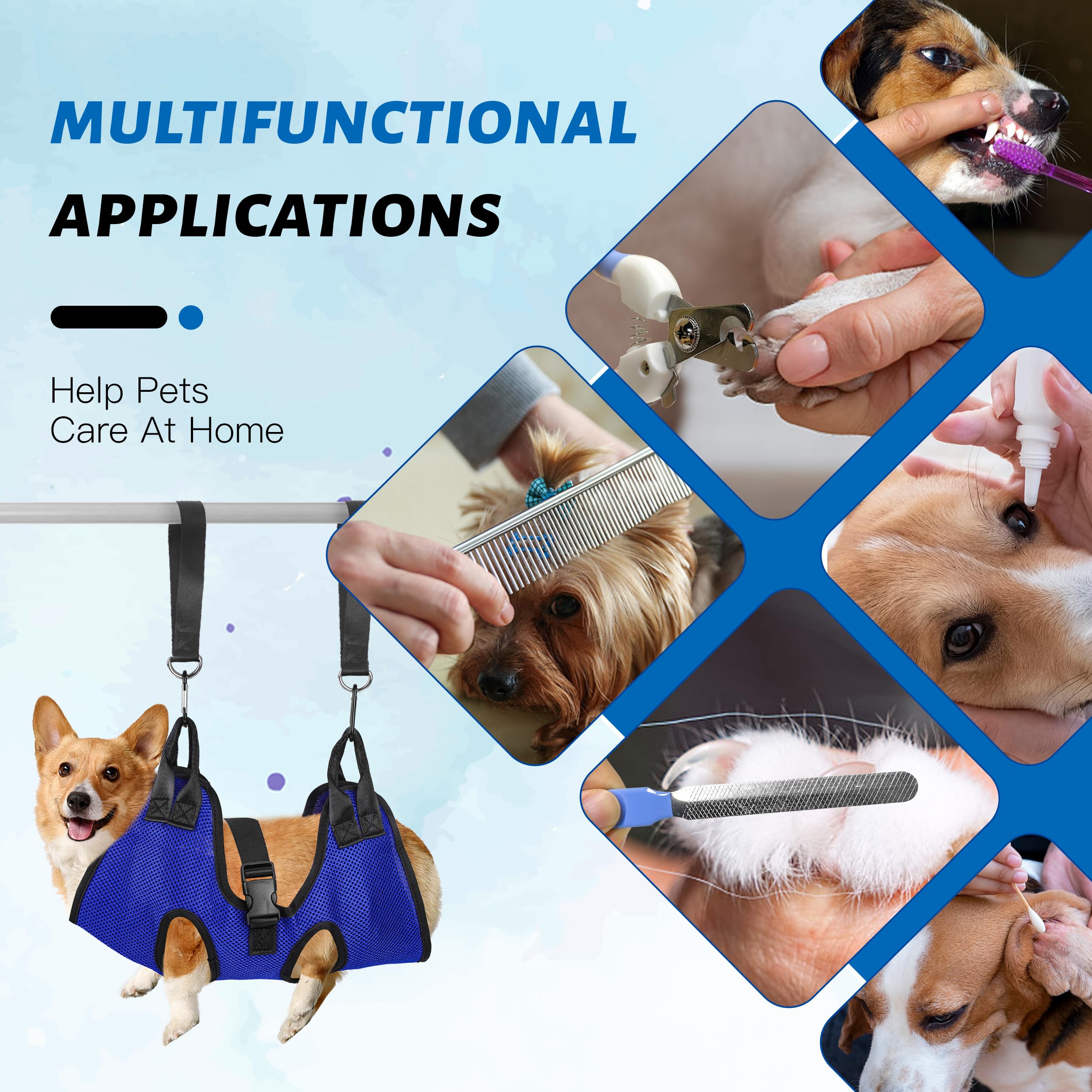 Patiencet Dog Grooming Hammock, Pet Grooming Hammock For Cats & Dogs, Dog Holder For Nail Trimming, Cat Sling For Nail Trimming