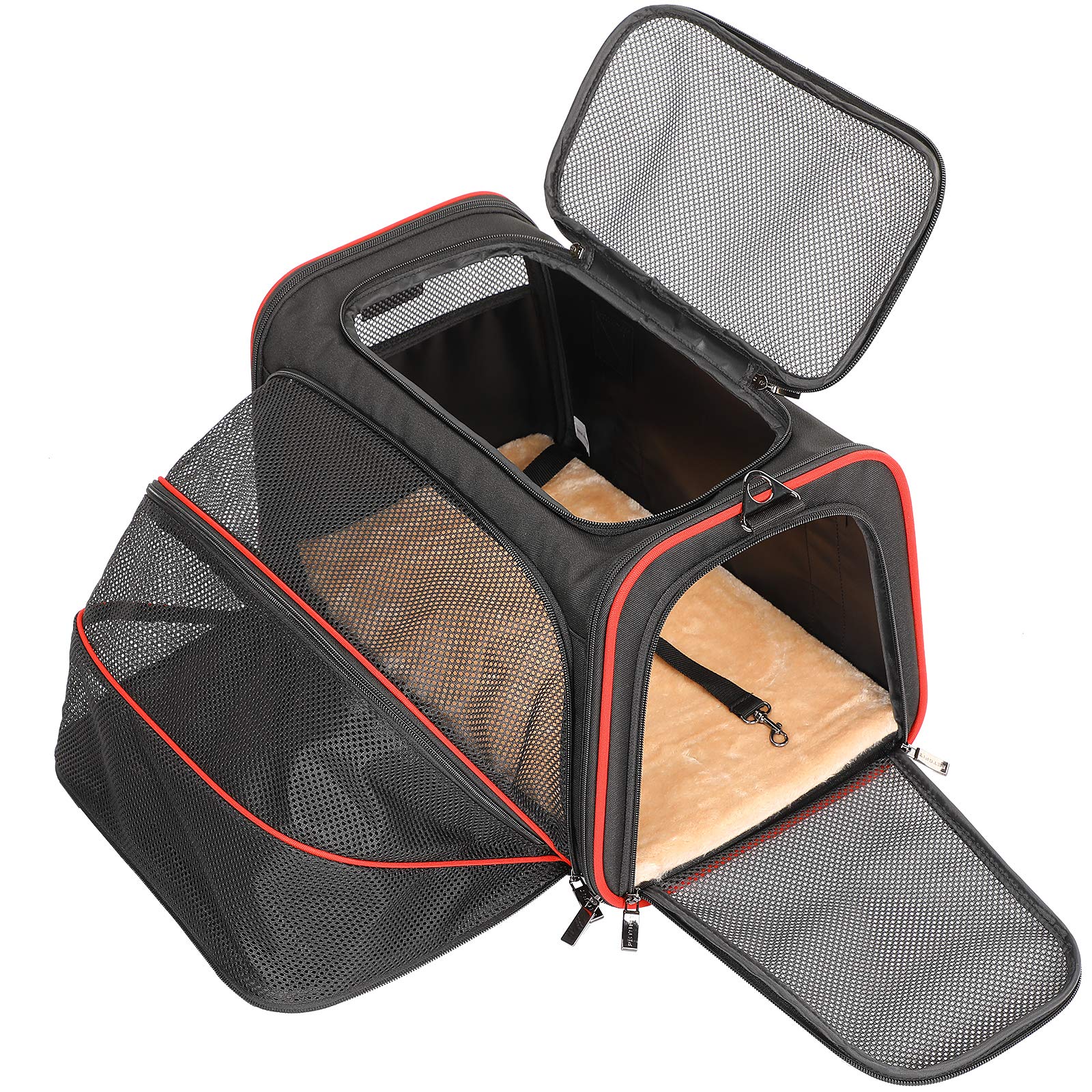 Petsfit Expandable Dog Carrier Large Cat Carrier, Soft-Sided Portable Collapsible Pet Travel Carrier for Kittens, Puppies or Sma