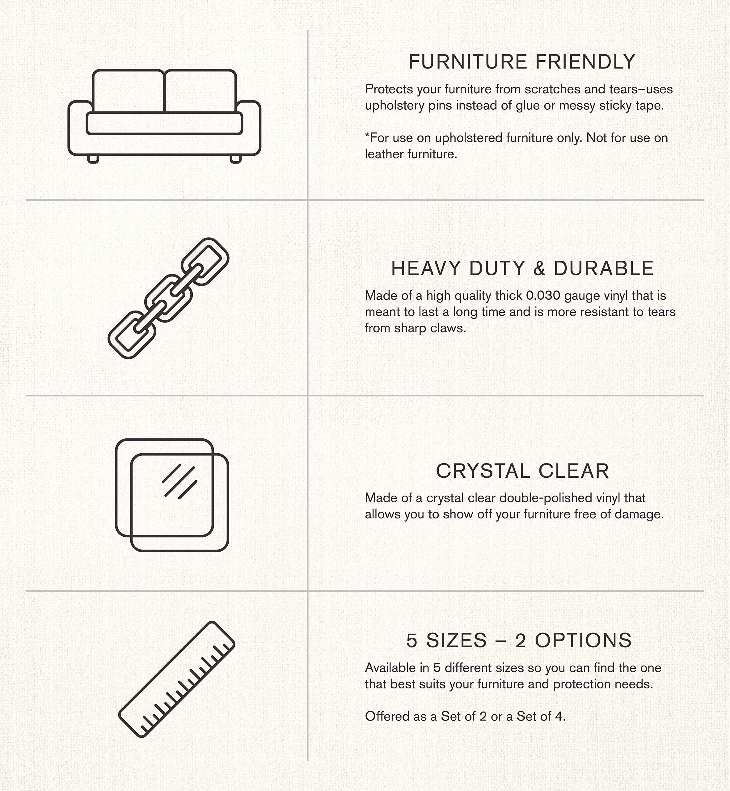 The Original Laminet Deluxe Cat Scratch Shields - Protect Your Furniture With Our Deluxe Heavy Duty Furniture Scratch Shields - Set Of 2 Heavy Duty Flexible Plastic Shields - (7L X 5.5W - Inches)