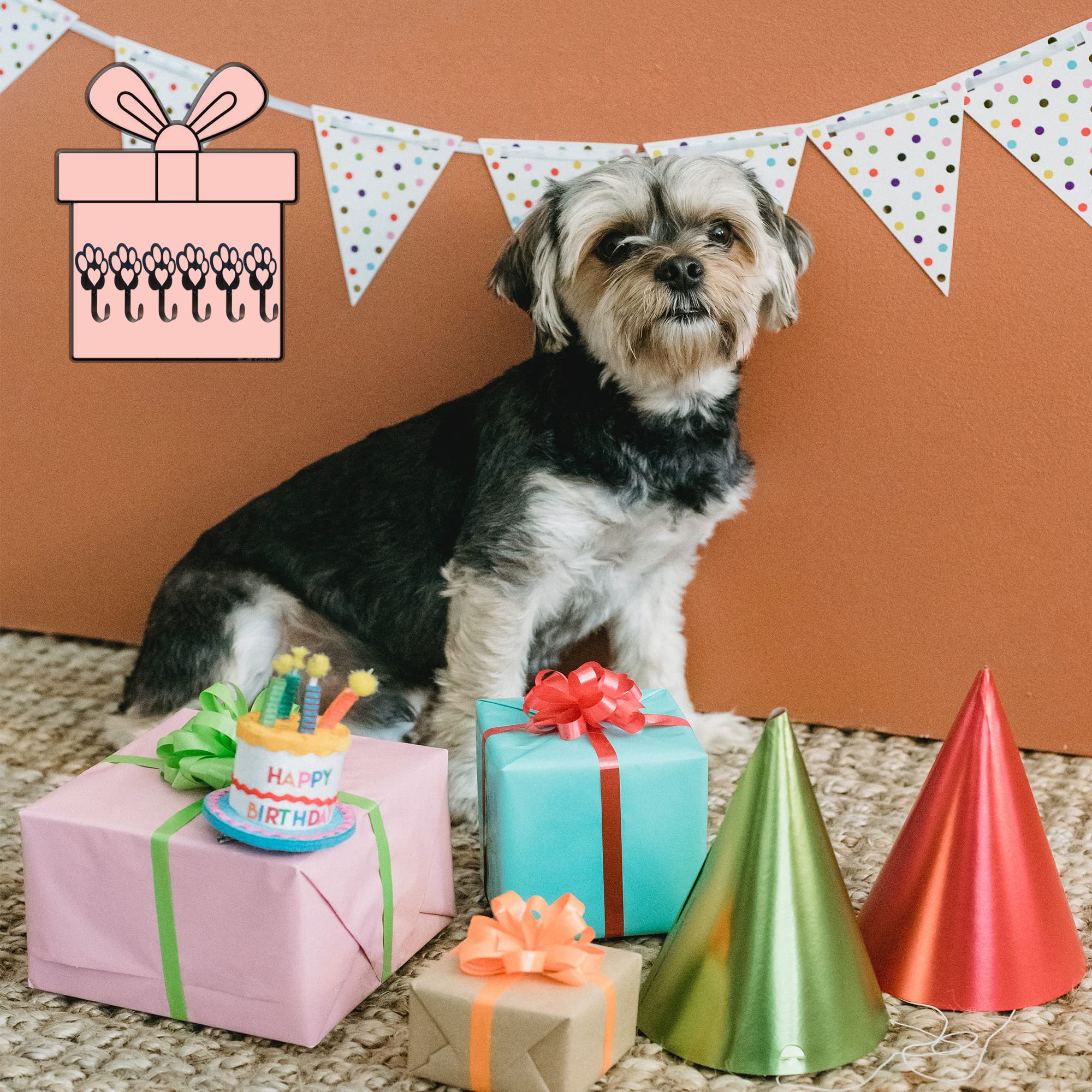 Biagift 6 Pcs Dog Paw Shaped Dog Leash Hook For Wall, Metal Leash Holder Wall Mounted Hanger For Coat Key Entryway Hallway Kitche Office