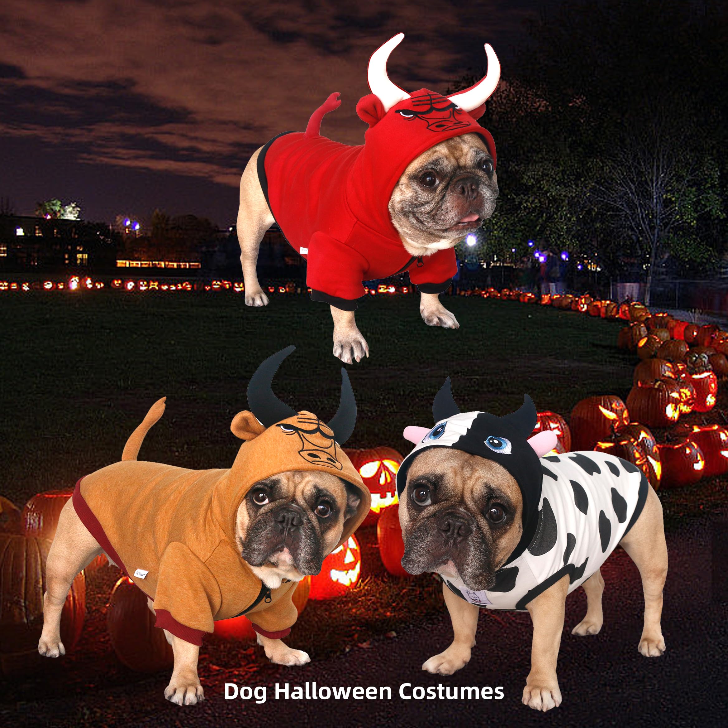 Ichoue French Bulldog Milch Cow Halloween Costumes Clothes Hoodies Shirts Vest For Medium Dogs Cold Weather Winter Coats Frenchie English Pug Pitbull - White Black, Large Plus