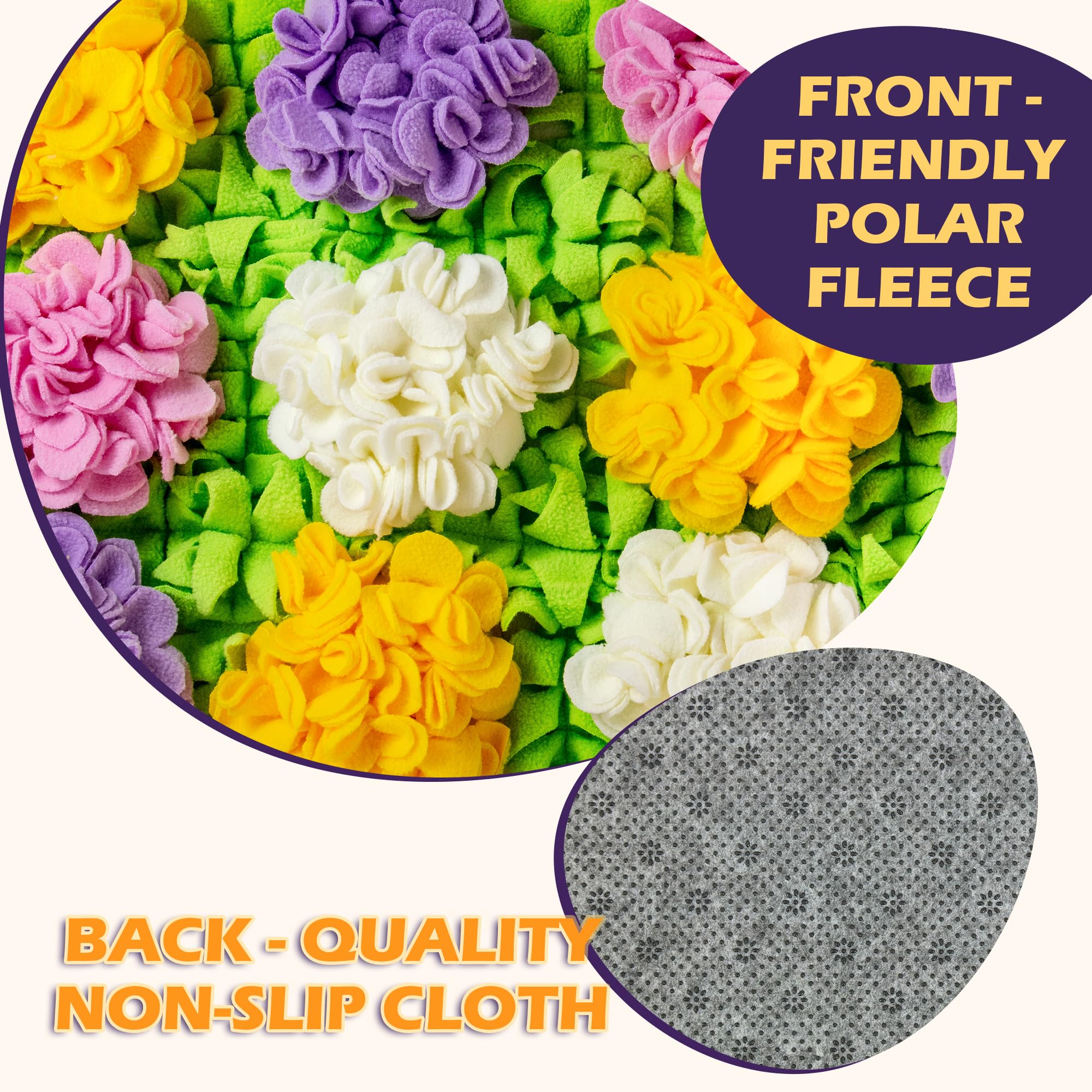 MHTTEC Snuffle Mat Flowerball - 23.62'' x 15.75'' Dog Sniffing Mat for Smell Training & Slow Eating