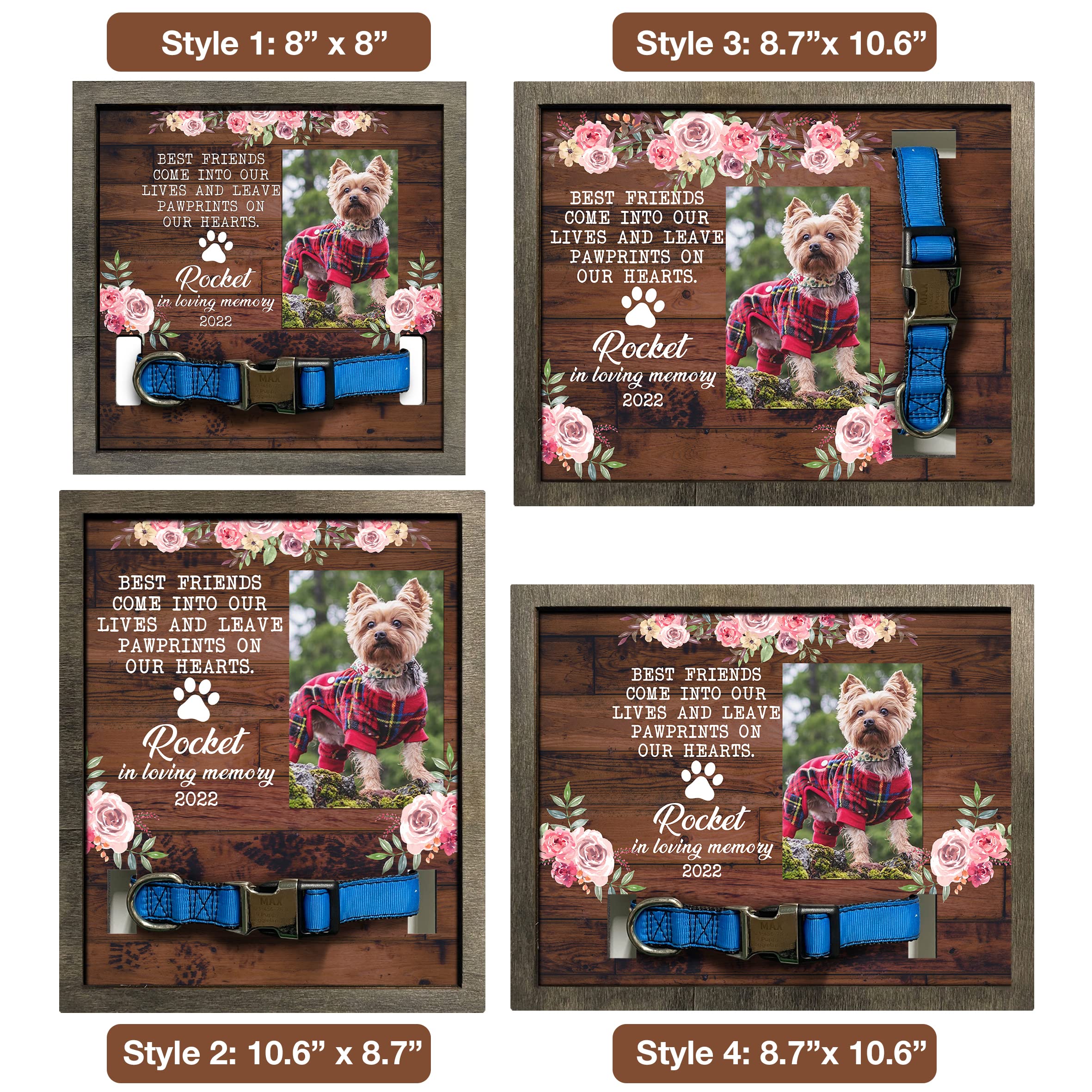 Bfigift Customized Pet Memorial Frame Wood Dog In Picture Deceased Pet Personalized Dog Remembrance Animal Passing Away Wood Gifts Puppy Picture Frames Gifts For Pet Owners Christmas Tabletop Plaque