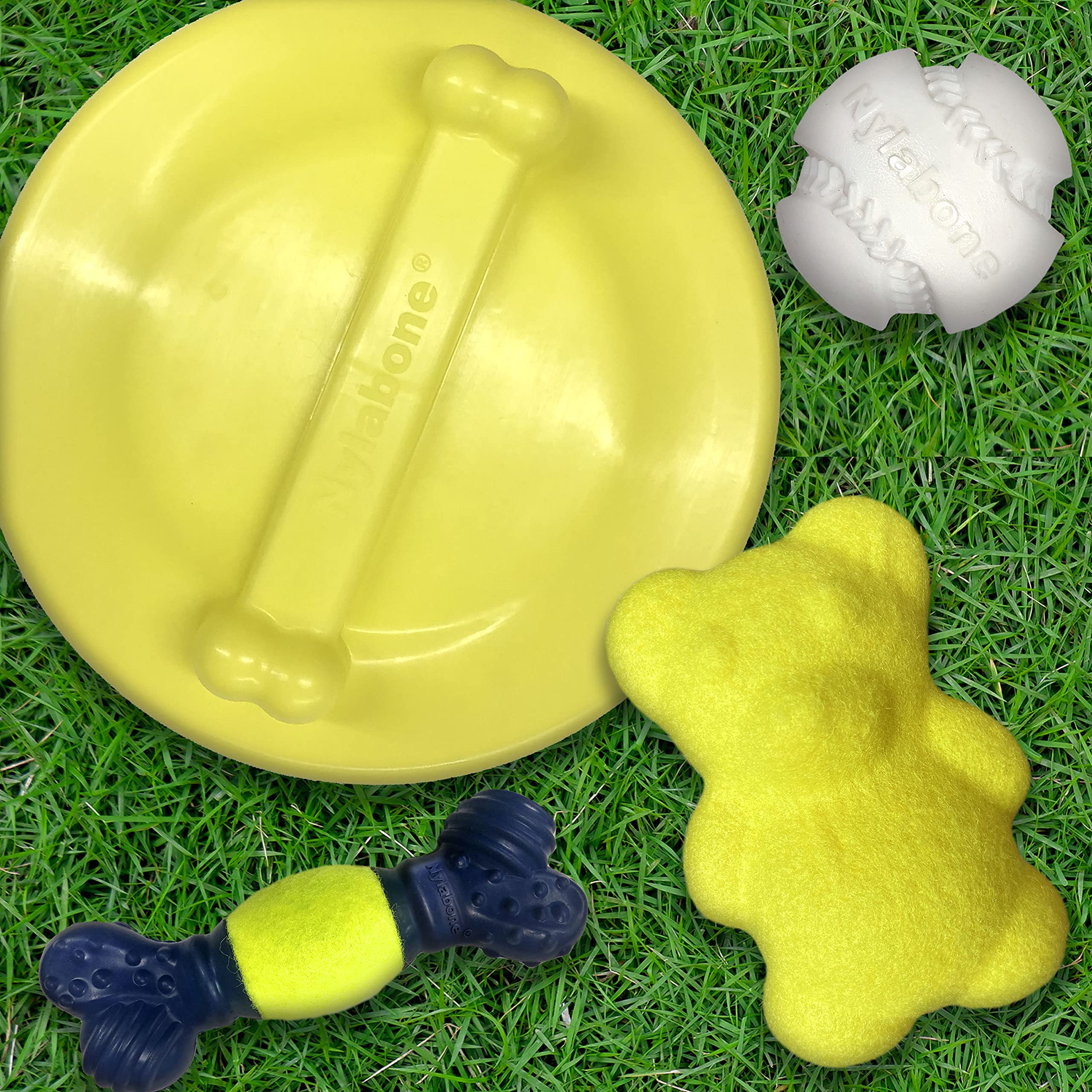 Nylabone Power Play Baseball Gripz Fetch Toy, Squeaky Ball Chew Toy For Dogs, Medium (1 Count)