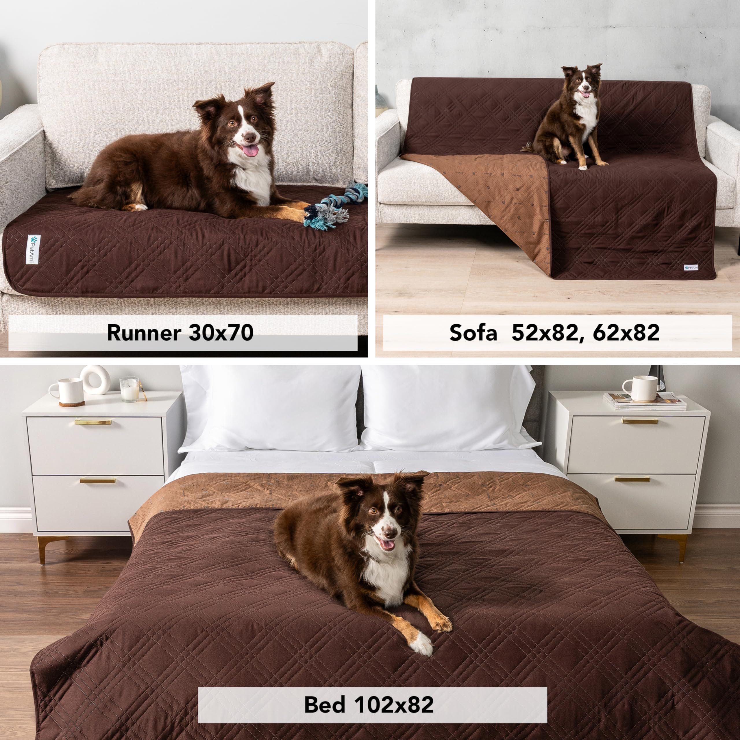 PetAmi Waterproof Bed Cover for Dogs, Waterproof Pet Blanket Couch Cover, Reversible Furniture Cover Sofa Protector for Pet Cat