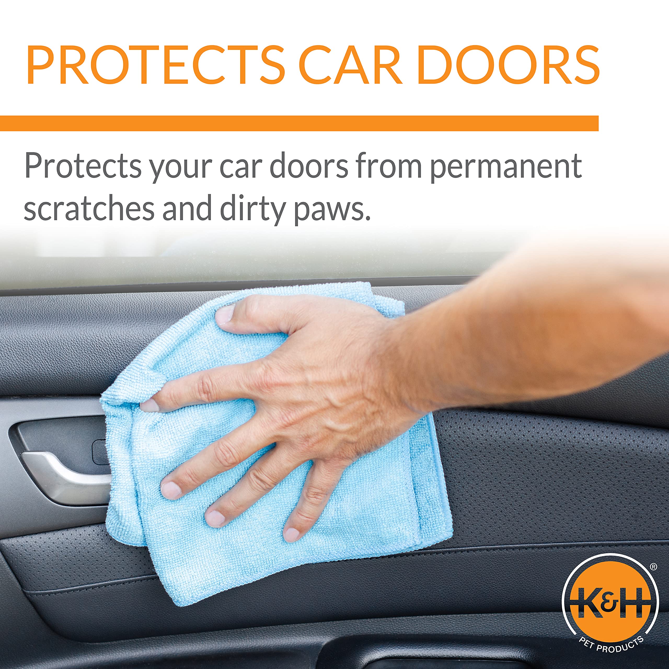 K&H Pet Products Car Door Protector For Dogs, 2 Pack Waterproof Interior Pet Car Door Protector From Dog Scratching, Stay Put Co