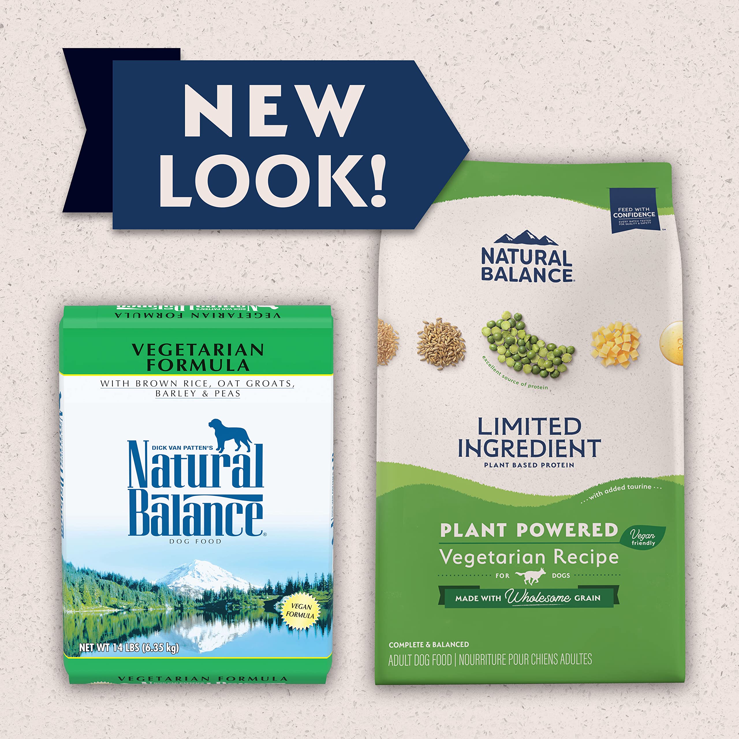 Natural Balance Limited Ingredient Adult Dry Dog Food with Vegan Plant Based Protein and Healthy Grains, Vegetarian Recipe, 12 P