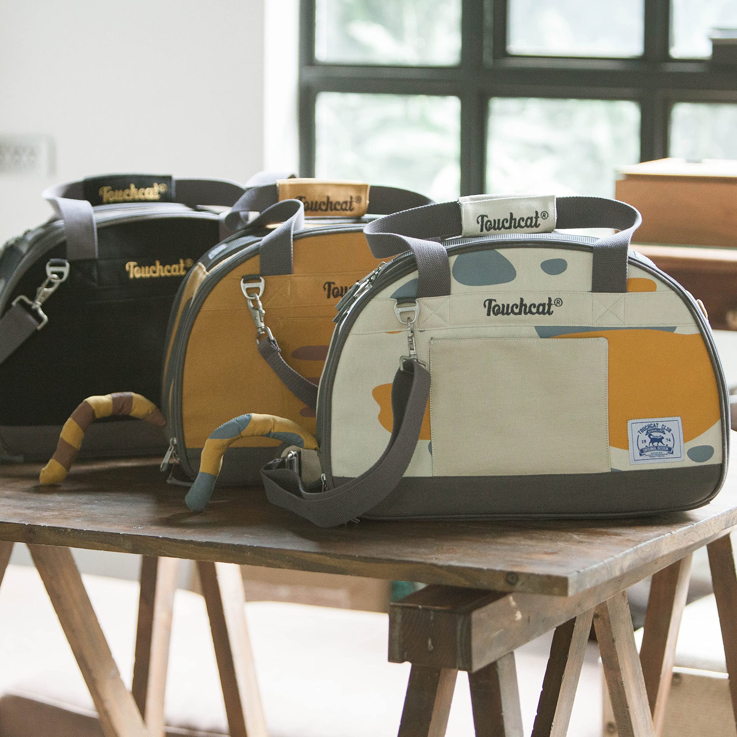 Touchcat 'Tote-Tails' Designer Airline Approved Folding Travel Cat Carrier - Airline Pet Carrier with Designer Tail and Trims