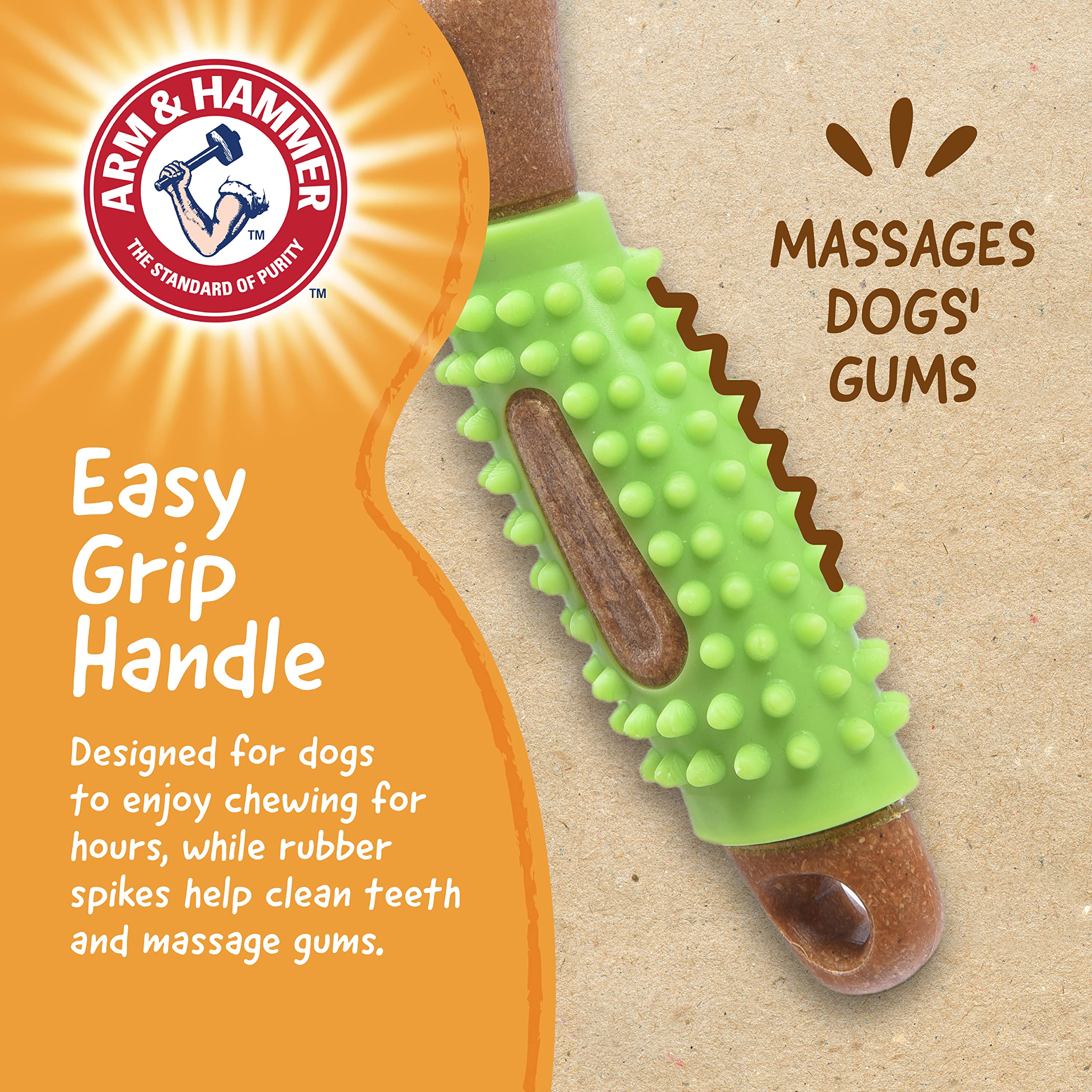 Arm & Hammer for Pets Chew Tools Collection: Wood Blend Wrench Chew Toy for Dogs | Compressed Wood Dog Chew Toys with Baking Sod