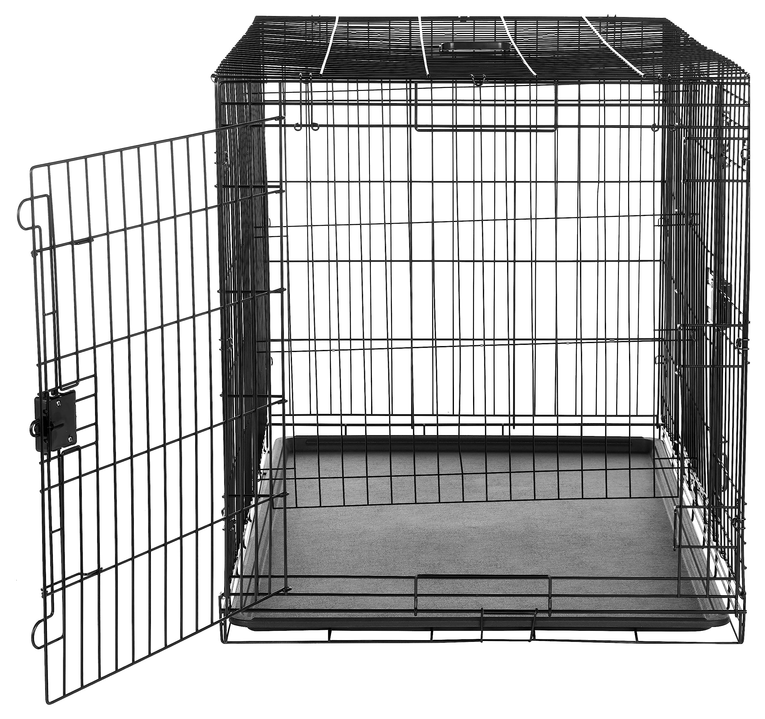 Amazon Basics Foldable Metal Wire Dog Crate, Double Door, 48"x30"x32.5", Black, Model 9001N-48B