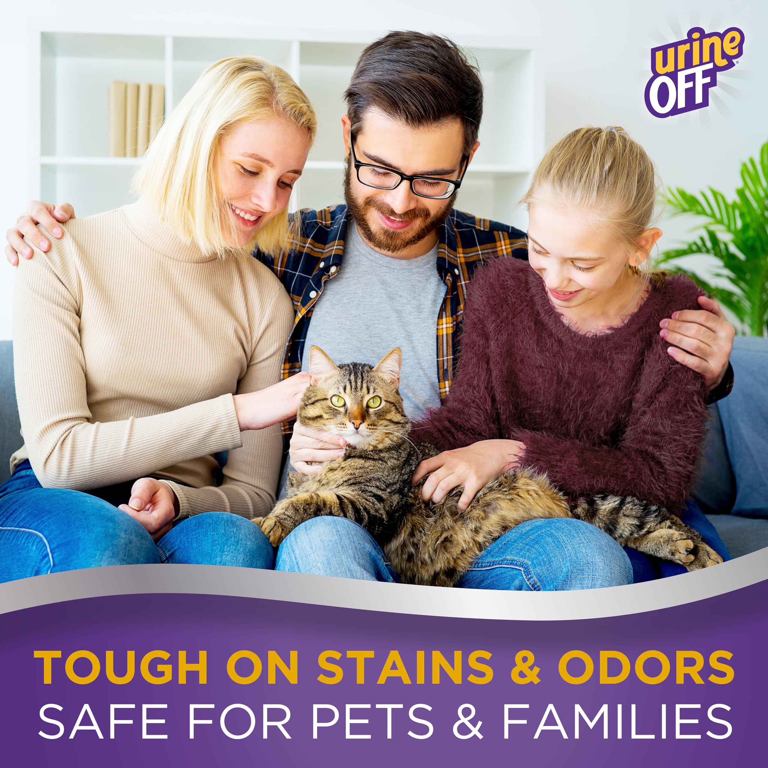 Urine Off Kitten & Cat Odor & Stain Remover | Fresh Scent Carpet Cleaner Spray | Bio Enzymatic Stain & Urine Odor Eliminator | Pet Safe Cleaner | 16.9 Oz.