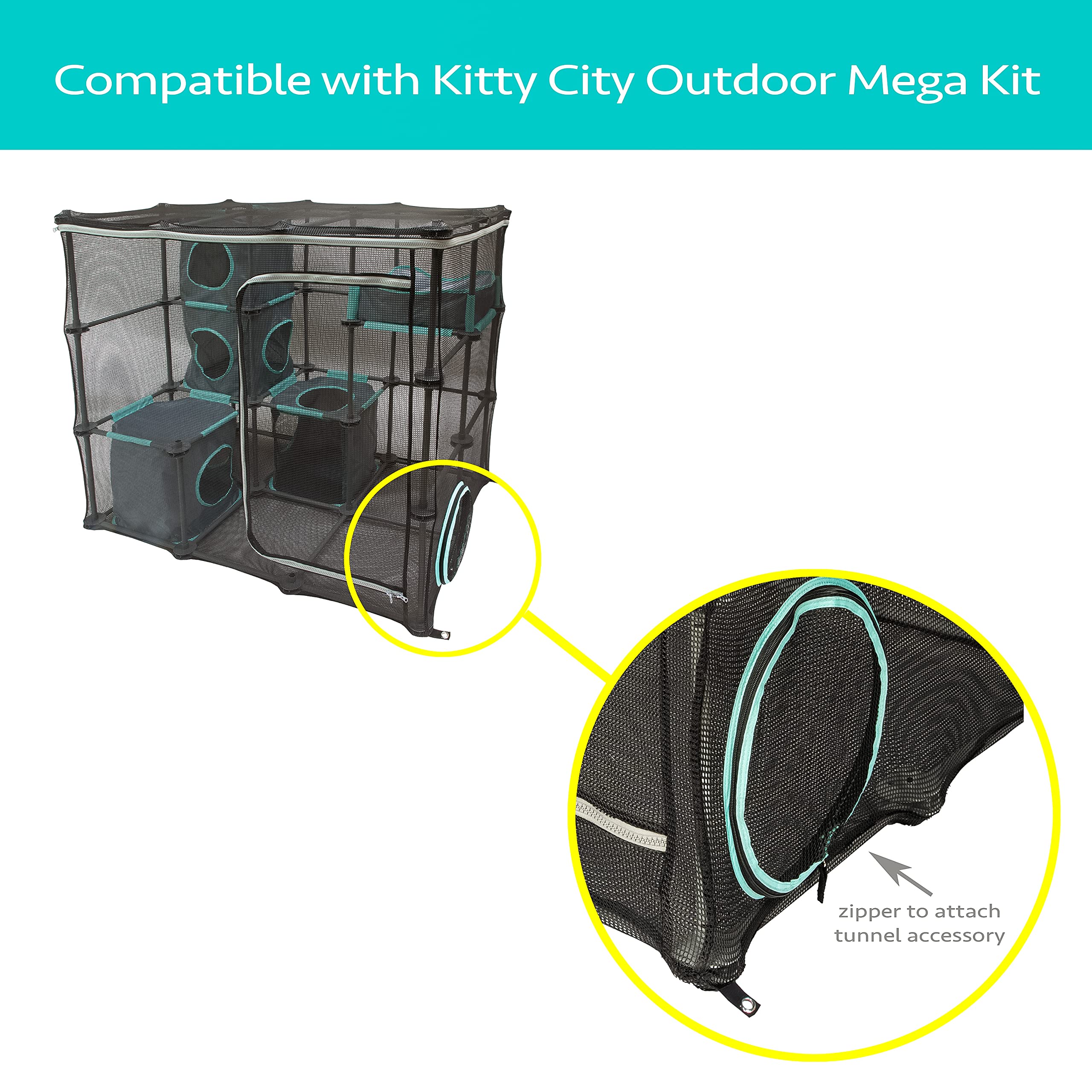Kitty City Outdoor Catio Furniture And Play Kits For Cats, 10' Tunnel/Medium