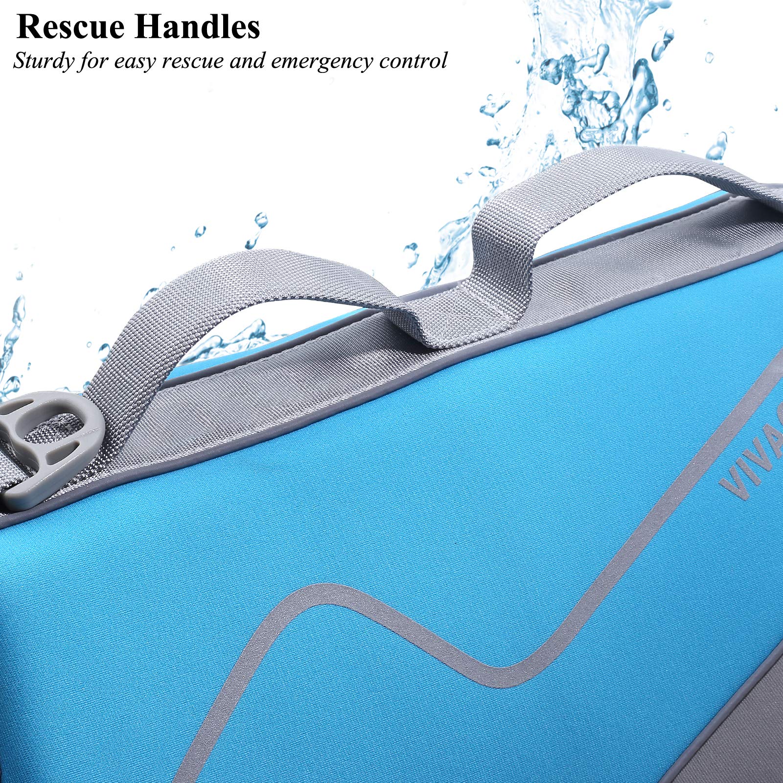 Vivaglory Neoprene Dog Life Jacket Dog Life Vest For Boating Hunting & Swimming, Lightweight With Leash Ring, L, Blue