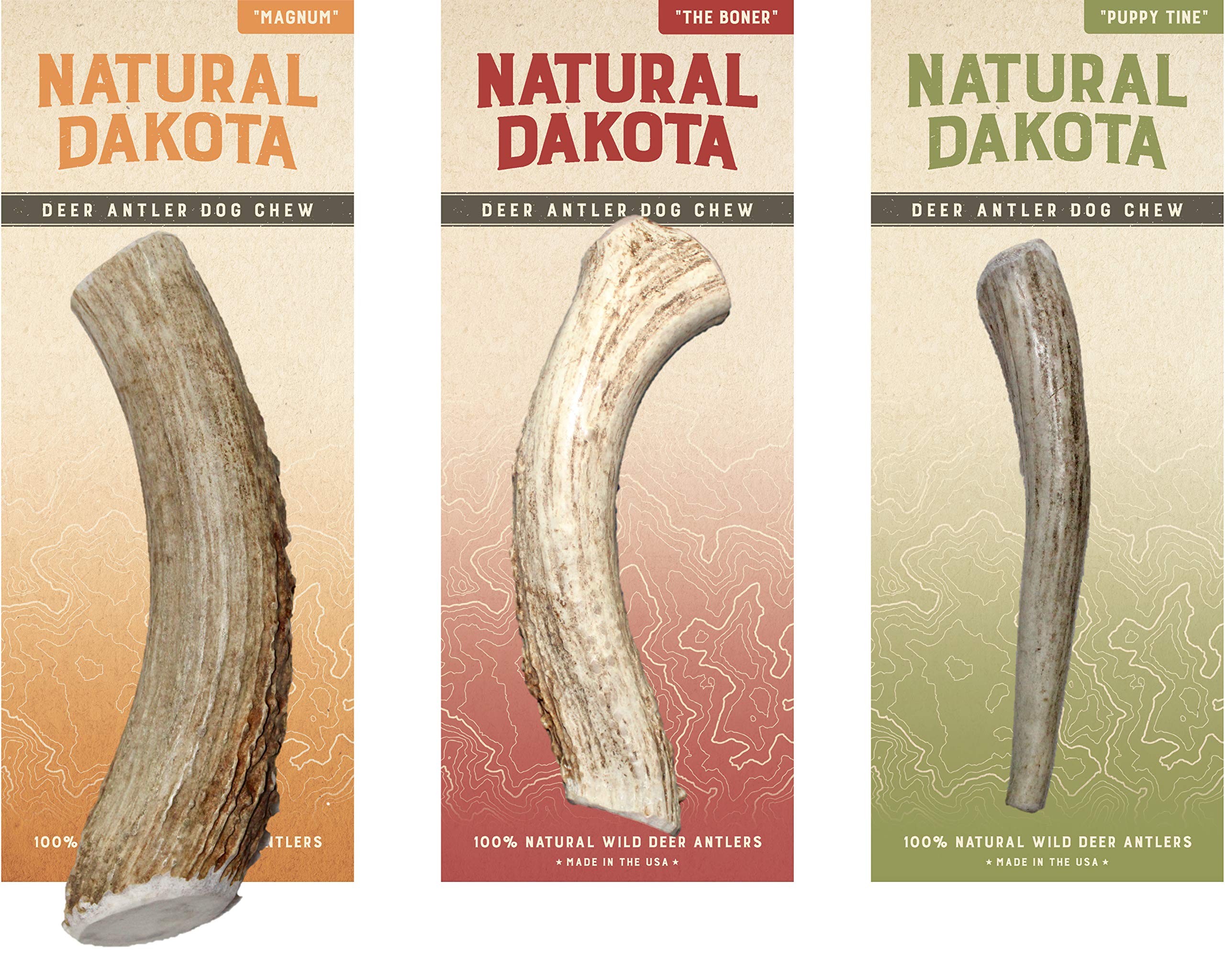 Natural Dakota Premium Deer Antler Chew Toys (X-Large) Magnum