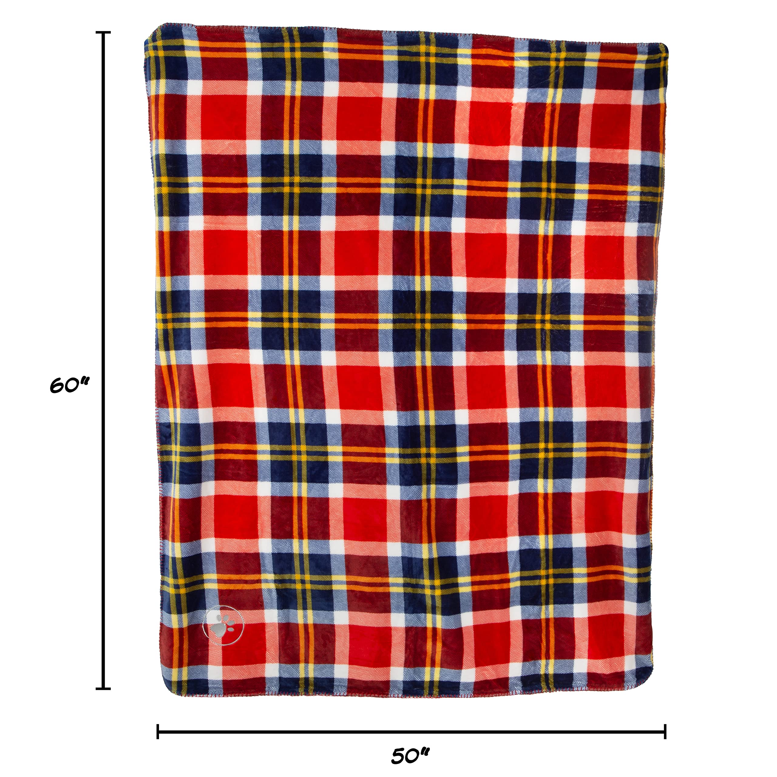 Petmaker Waterproof Pet Blanket - 50X60 Reversible Plaid Throw Protects Couch, Car, Bed From Spills, Stains, Or Fur - Dog And Cat Blankets (Red)