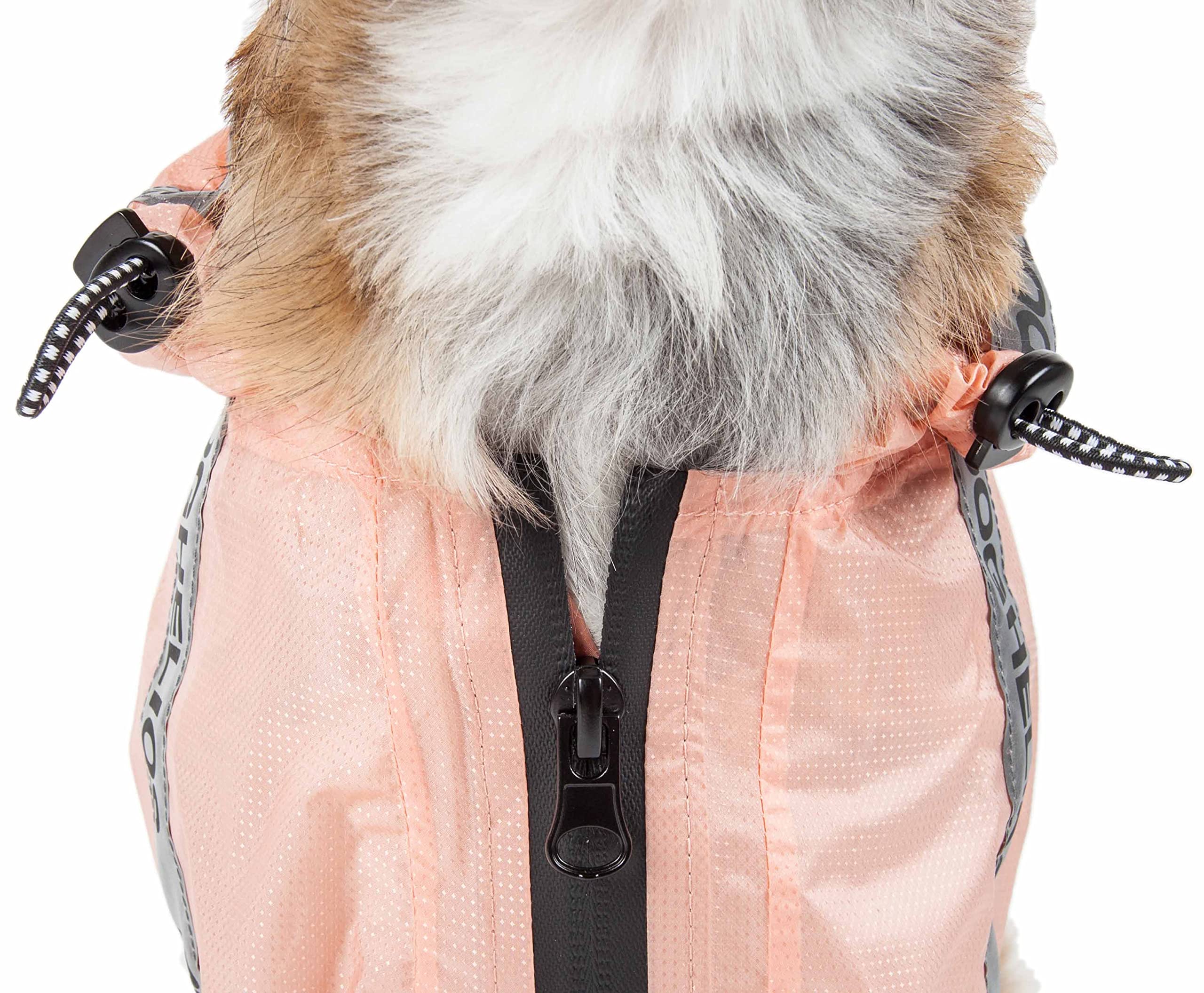 Dog Helios Torrential Shield Adjustable and Waterproof Dog Raincoat Poncho, XL, Pink