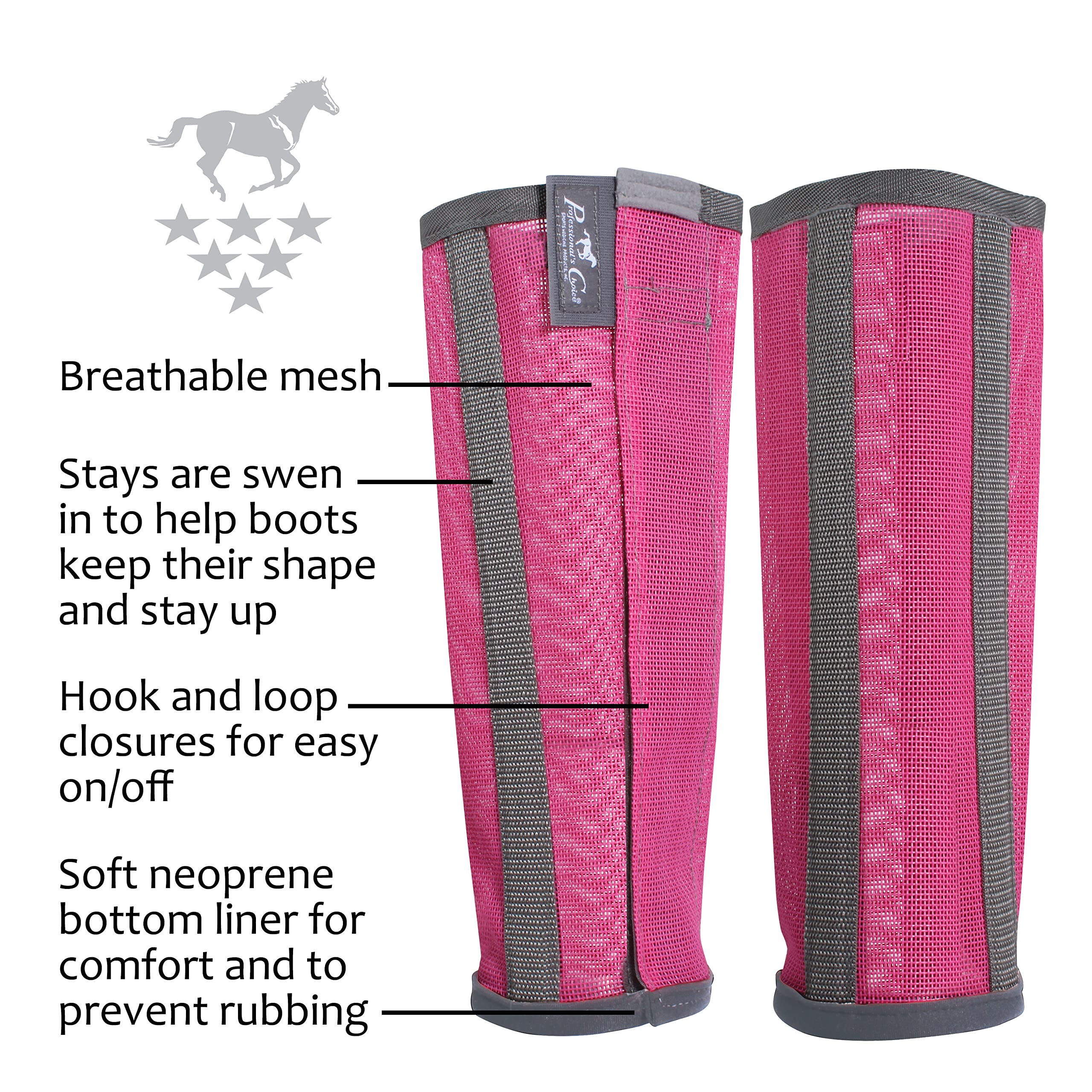 Professional'S Choice Deluxe Fly Boots | Breathable Mesh | 4 Pack