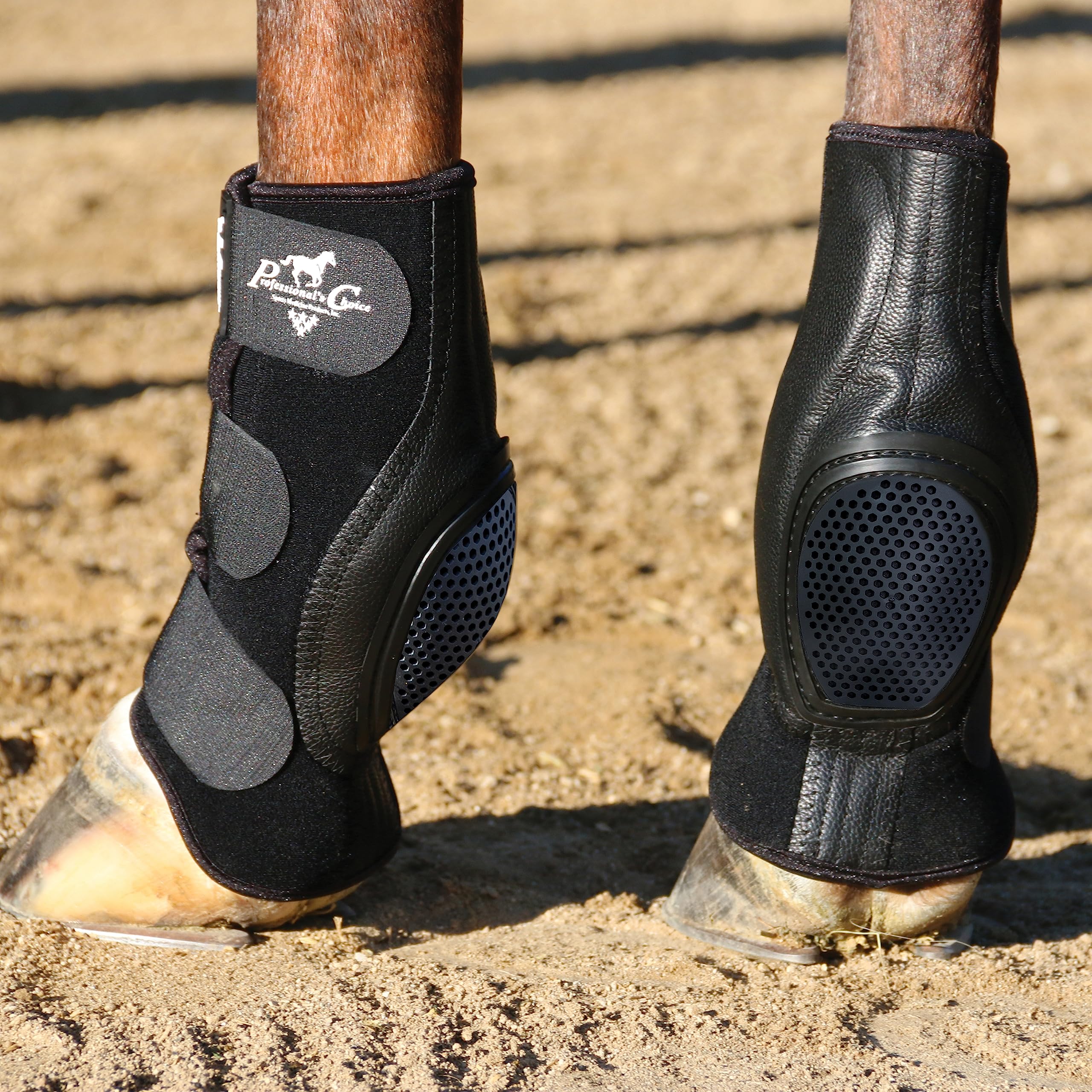 Professionals Choice Equine Ventech SlideTec Skid Rear Leg Boot | Prevents Burns During Sliding Stops | Pair | Short 10.5 | Bla