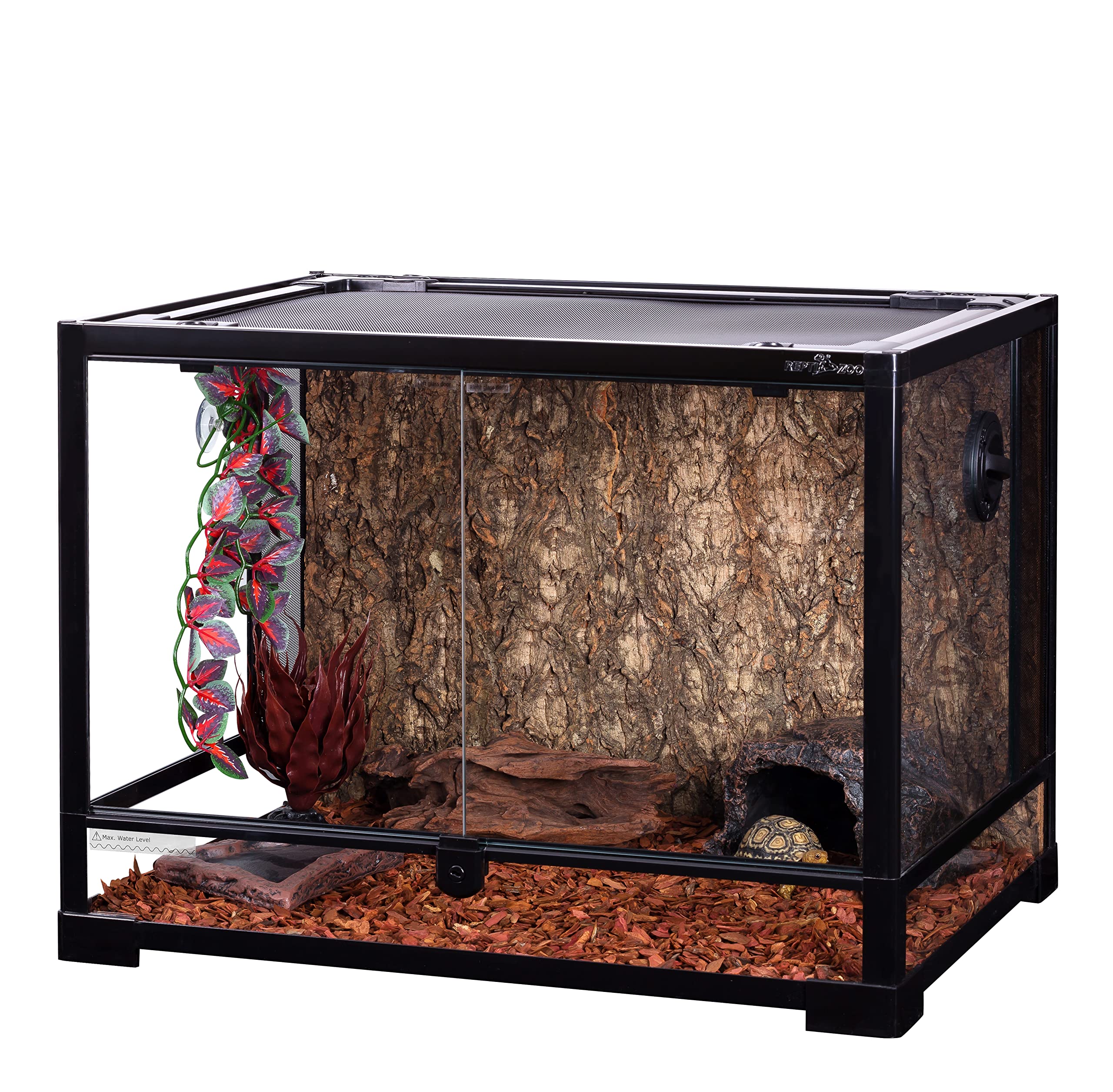 Trixie 32 Gallon Glass Terrarium, Double Hinged Doors, Mesh Top, Waterproof Base
