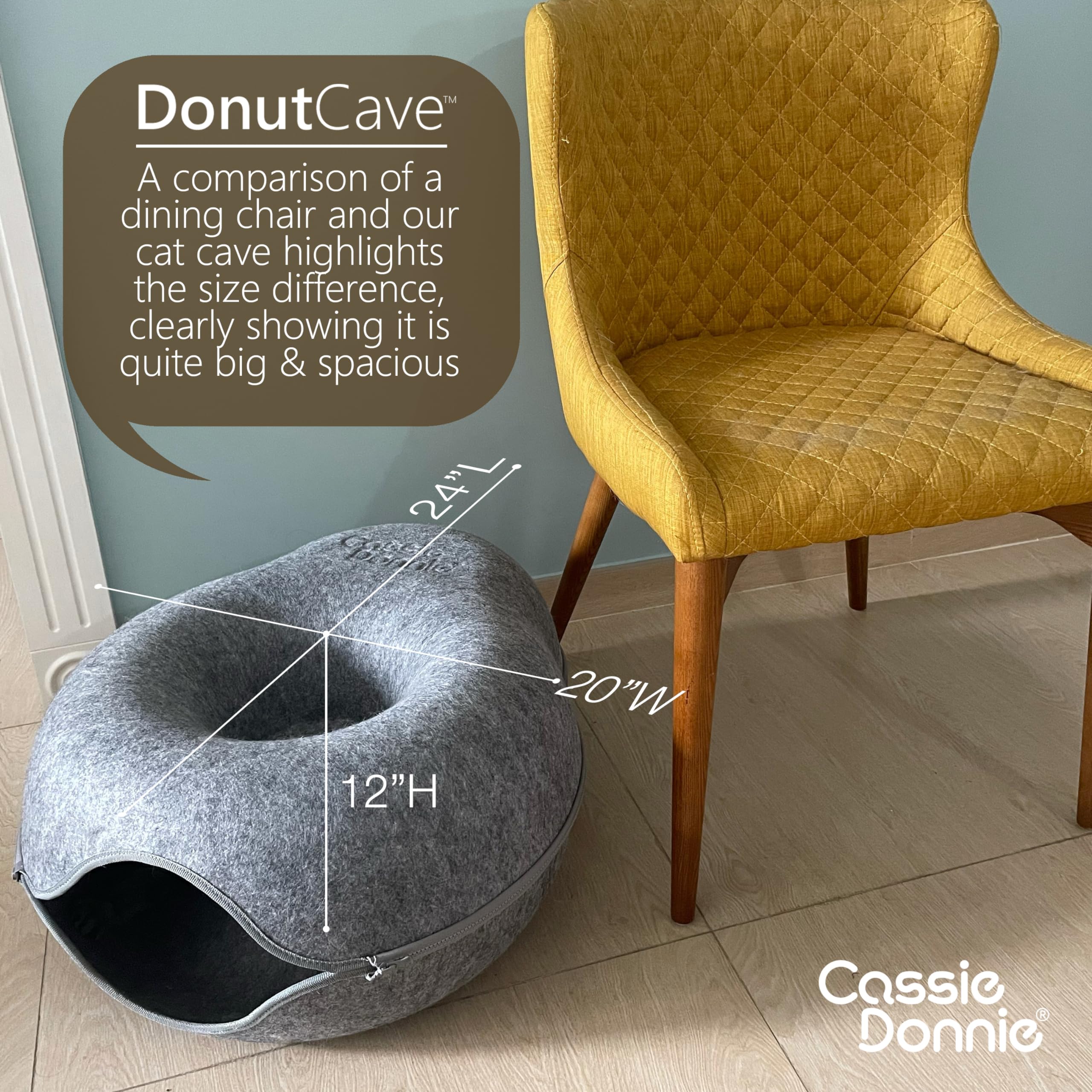 Premium Cat Bed Cavetunnel Hiding Places For Indoor Cats(Large) Houses & Condos. Washable100% Nontoxic Eco-Friendly. Spaciousfor