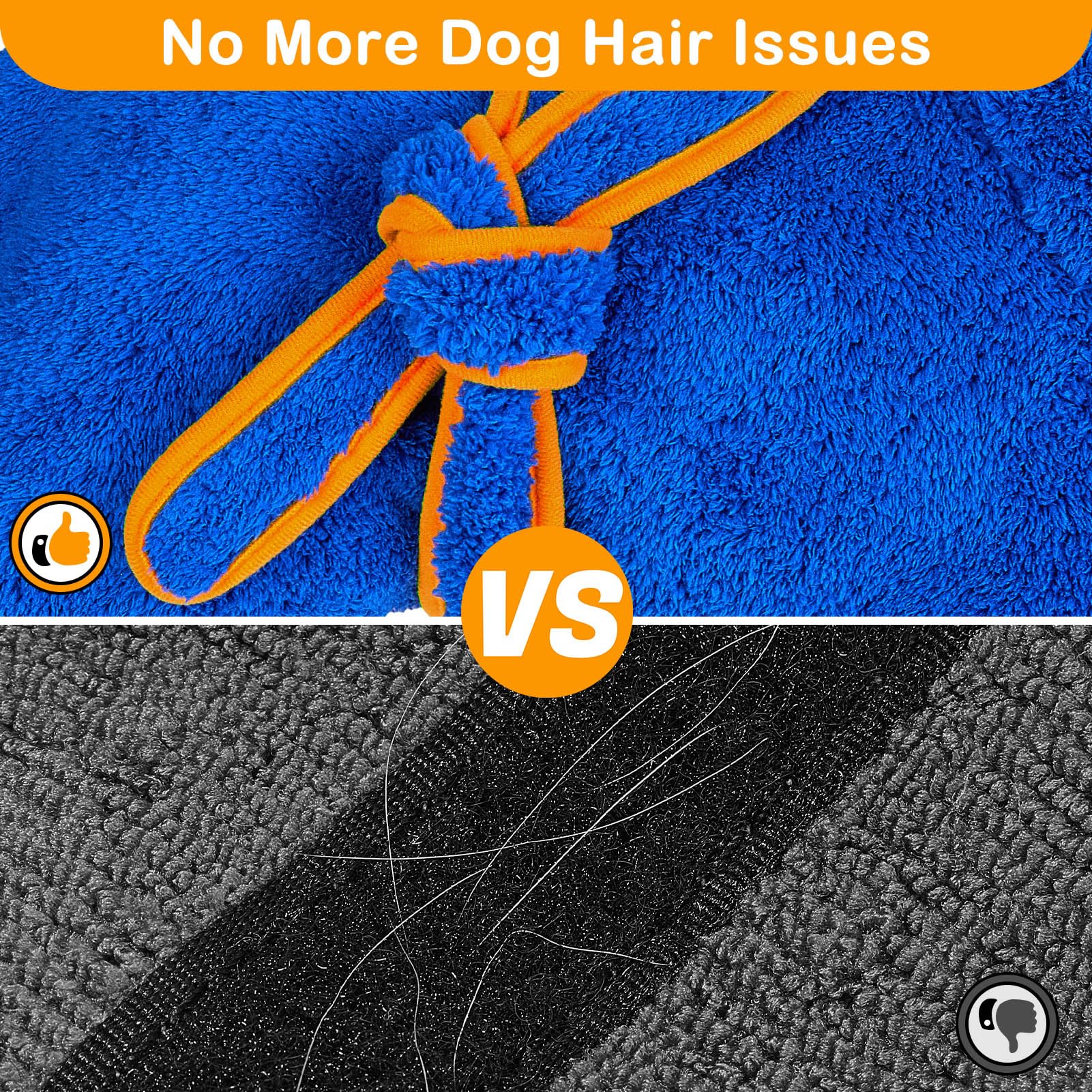 Bienbee Soft Dog Bathrobe,Super Absorbent & Quick-Drying Dog Robe With Hood, Cozy Drying Coat For After Bath, Blue Xl