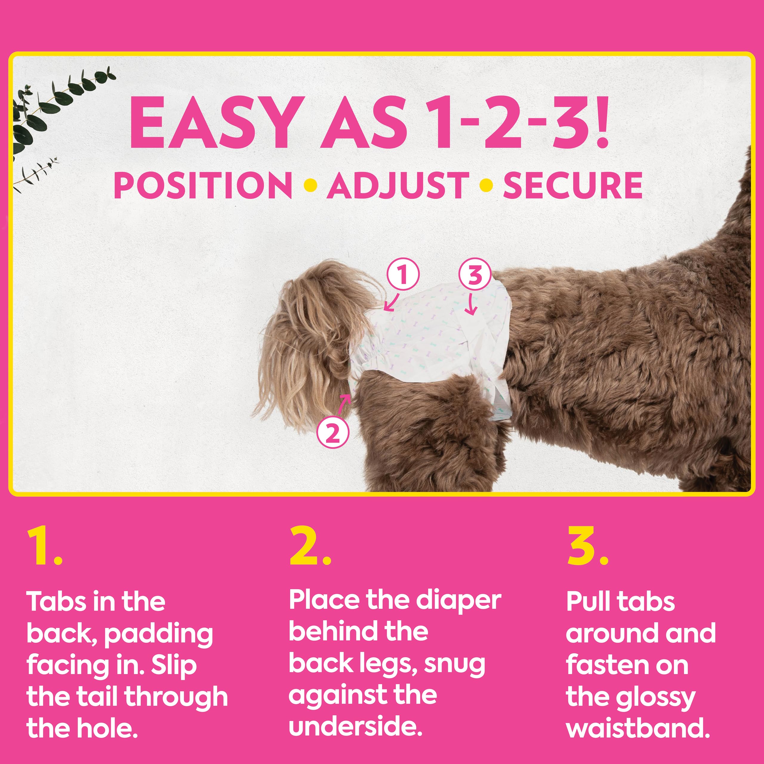 OUT! Disposable Dog Diapers for Female Dogs, XS/S, 13”-18” Waist, Soft Absorbent Material, 96 Count, White