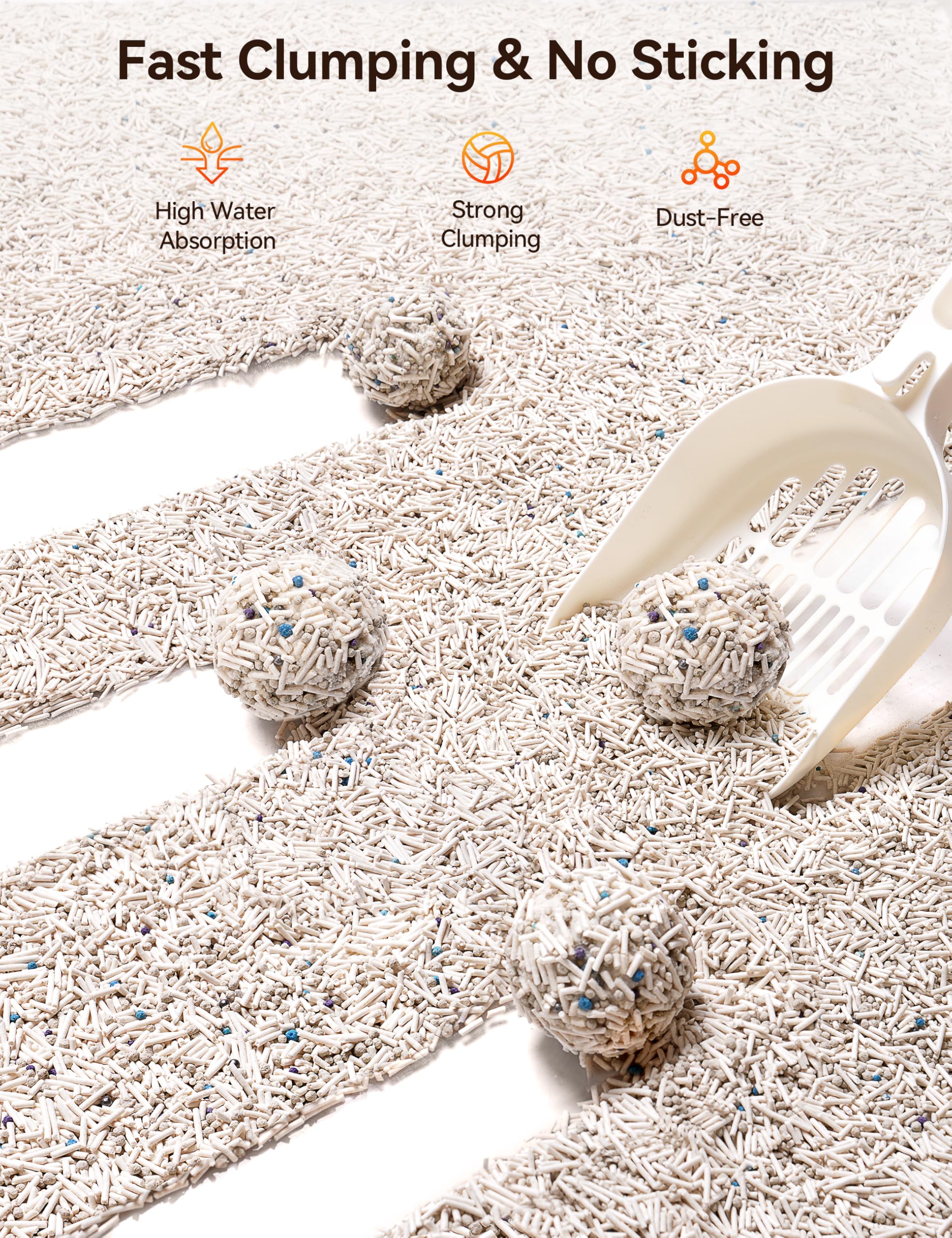 Meowant 5-in-1 Mixed Cat Litter, Natural Bentonite Tofu Clumping Cat Litter, Ultra Absorbent, Fast Clumping, Dust-Free, Odor Con