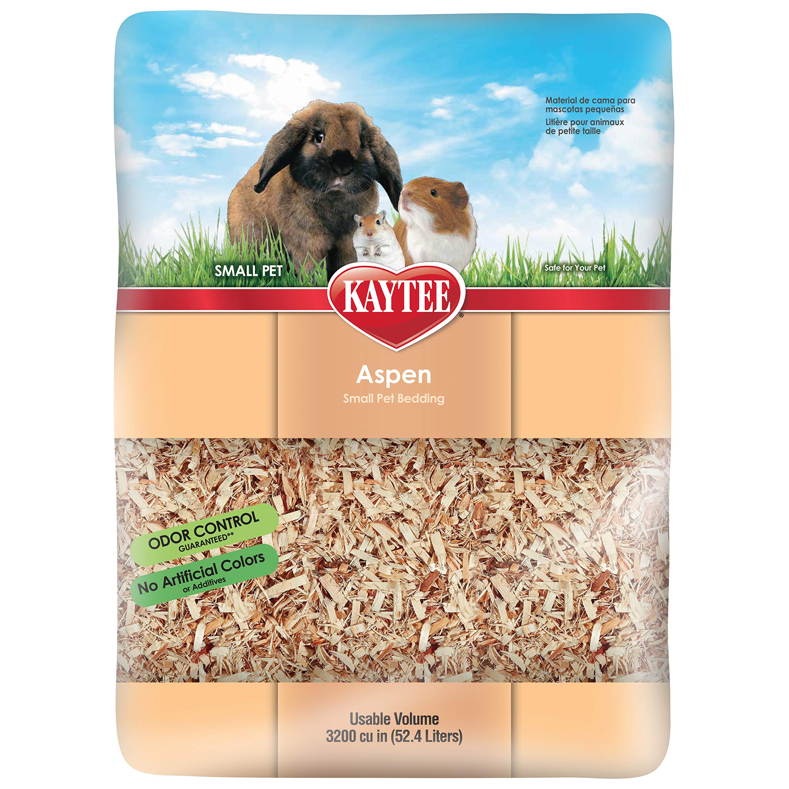Kaytee Aspen Small Animal Pet Bedding For Pet Guinea Pigs, Rabbits, Hamsters, Gerbils, And Chinchillas, 52.4 Liters