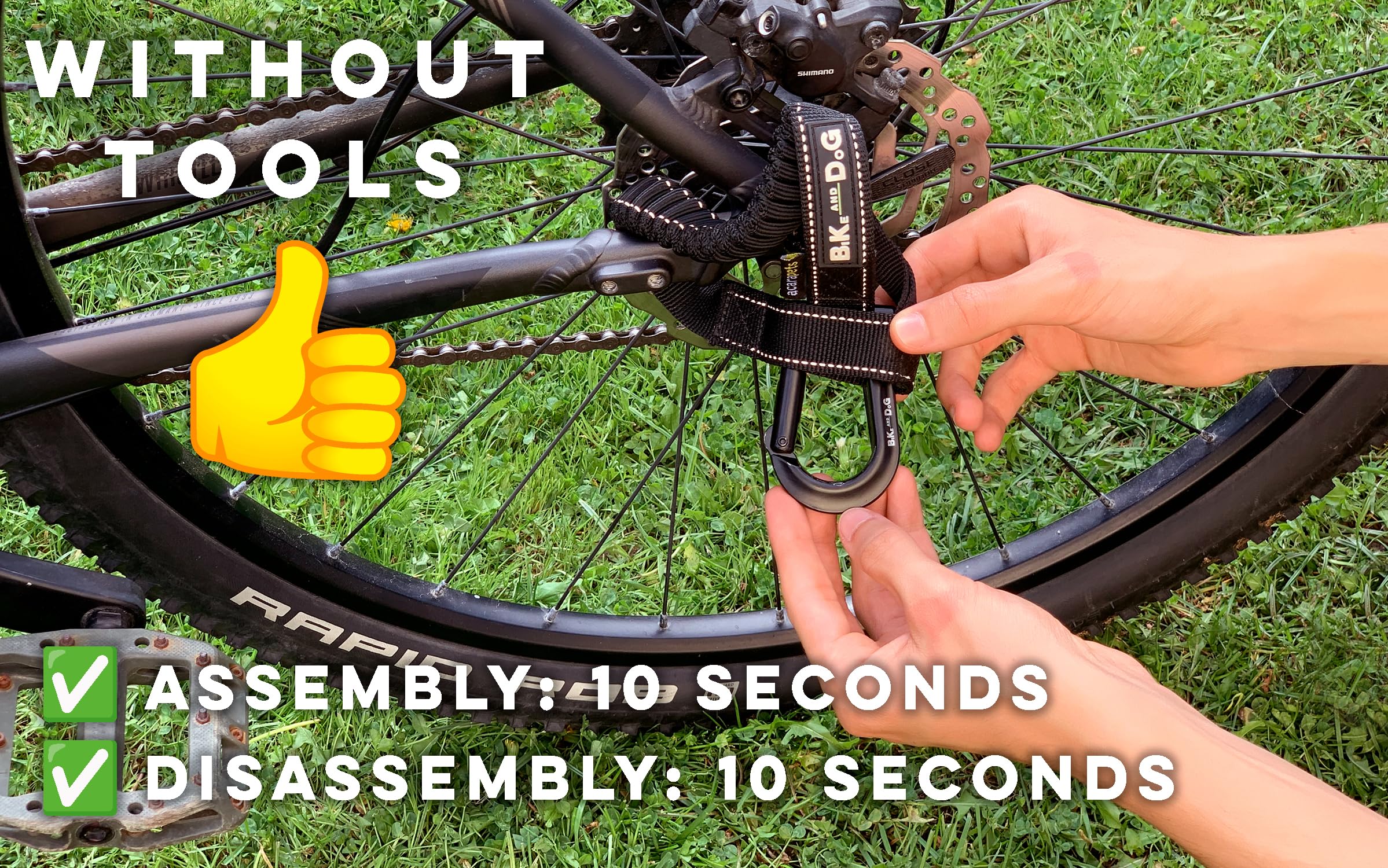 Dog Bike Leash, Hands Free Dog Leashes. Dog Bicycle Lead For Small, Medium And Large Dogs, Designed To Lead One Or More Dogs With Maximum Safety, Easy Assembly Without Tools. Patented Product.