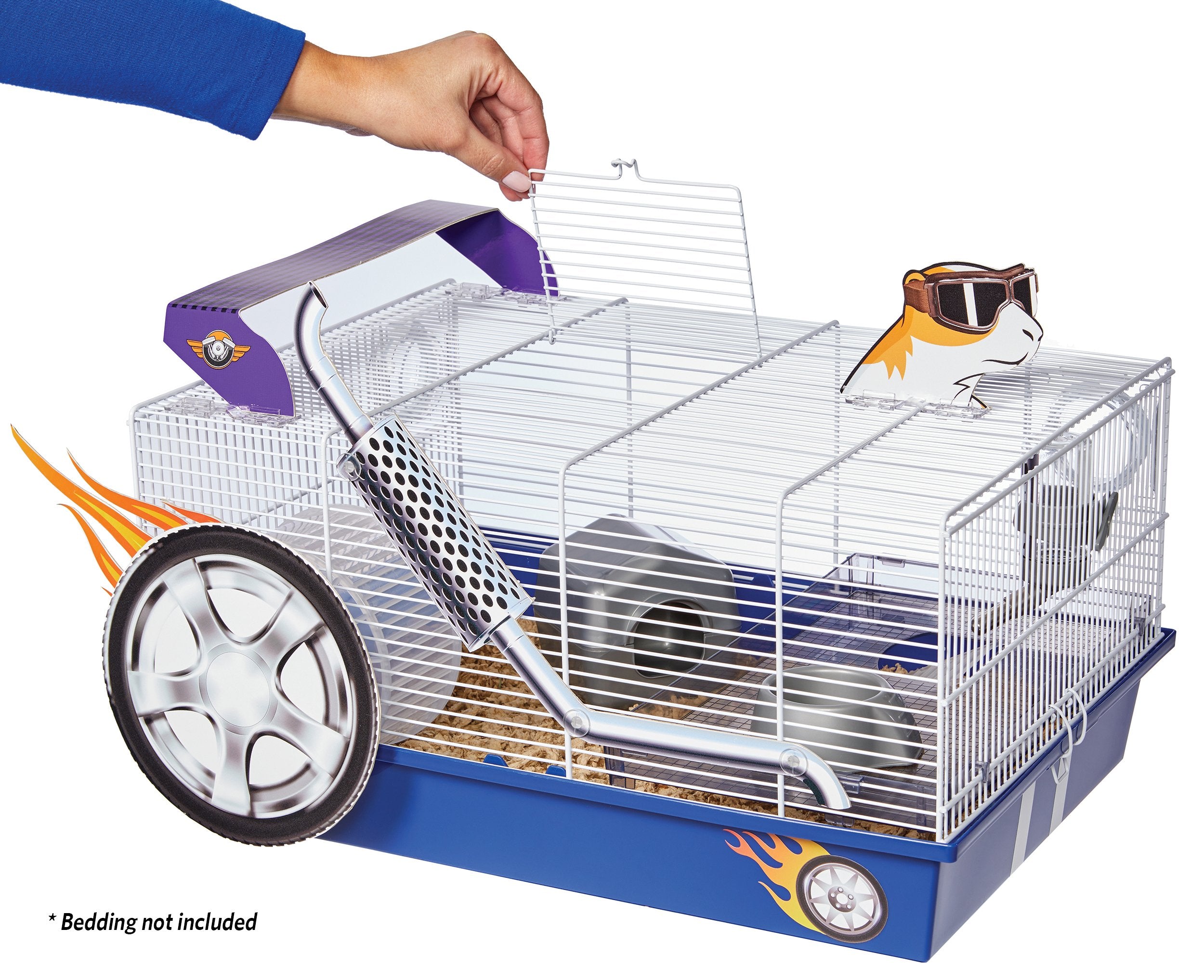 MidWest Homes for Pets Hamster Cage | Exciting Hot Rod Theme | Accessories & Decals Included