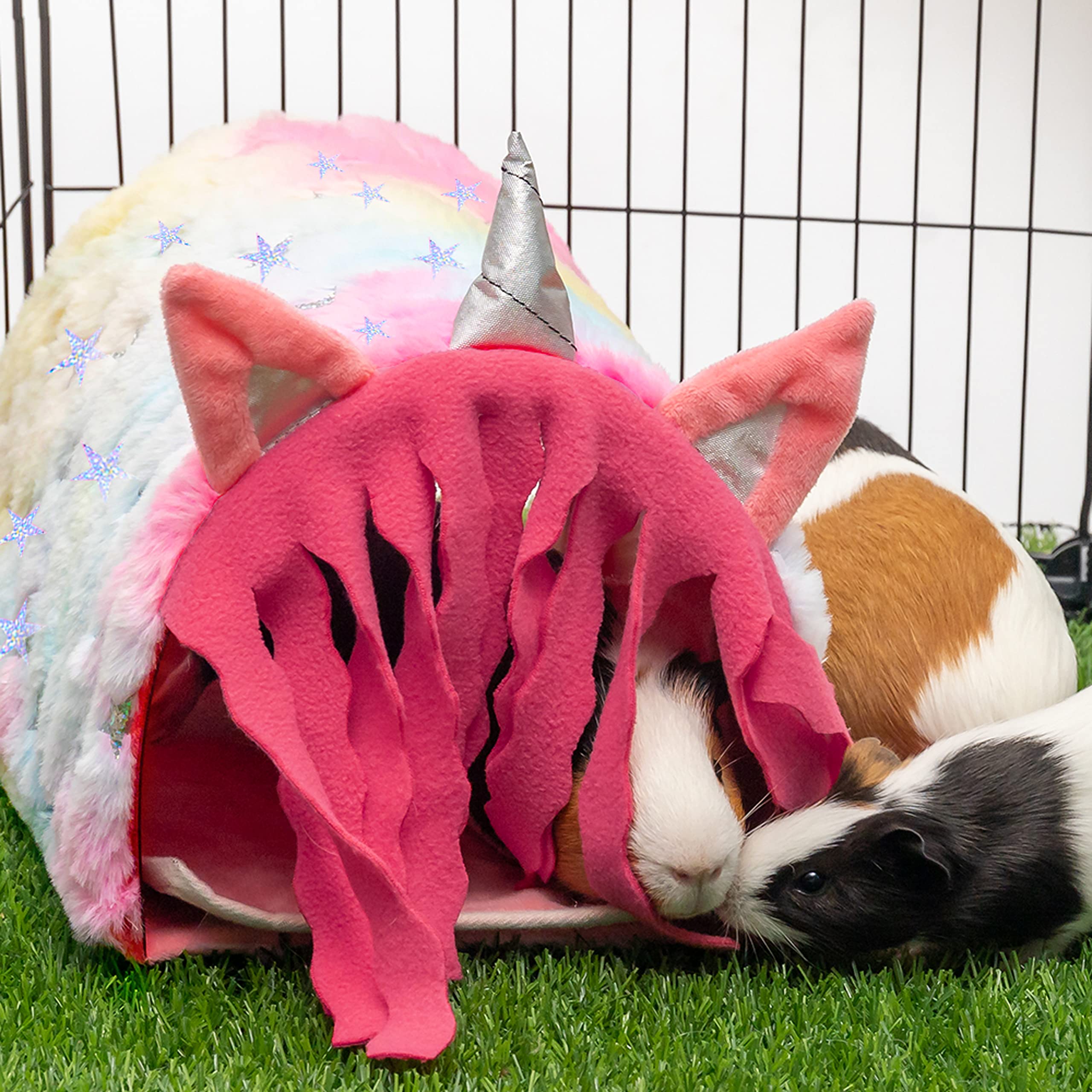 Pawnisaw Guinea Pig Hideout - Fleece Tunnel House Cage Accessories For Rat Hamster Hedgehog Chinchilla Small Animal - Playing Sleeping Hunting Resting Washable Tube Bedding Habitats
