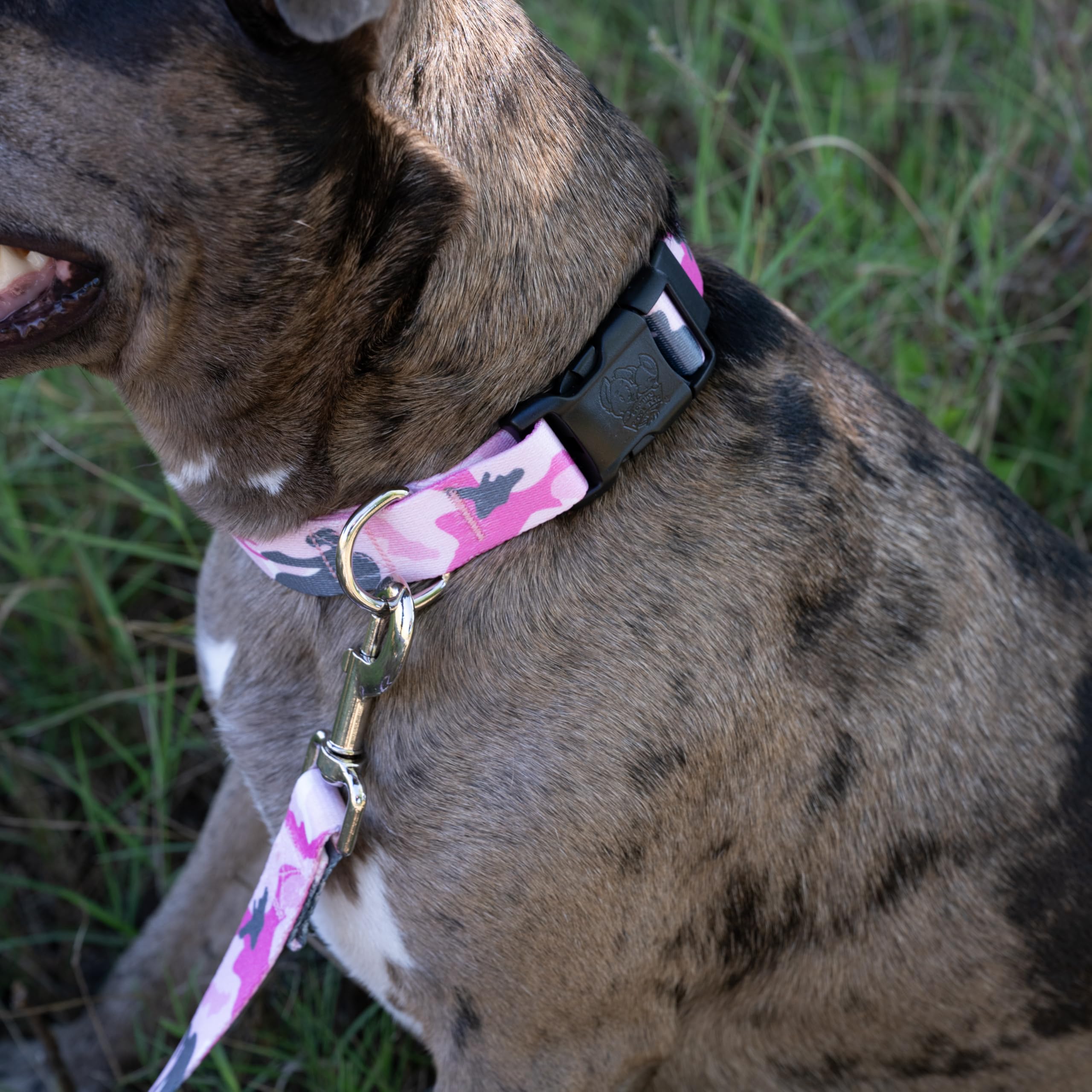 Country Brook Petz - Deluxe Pink And Grey Camo Dog Collar - Made In The U.S.A. - Camouflage Collection Featuring Rugged Designs