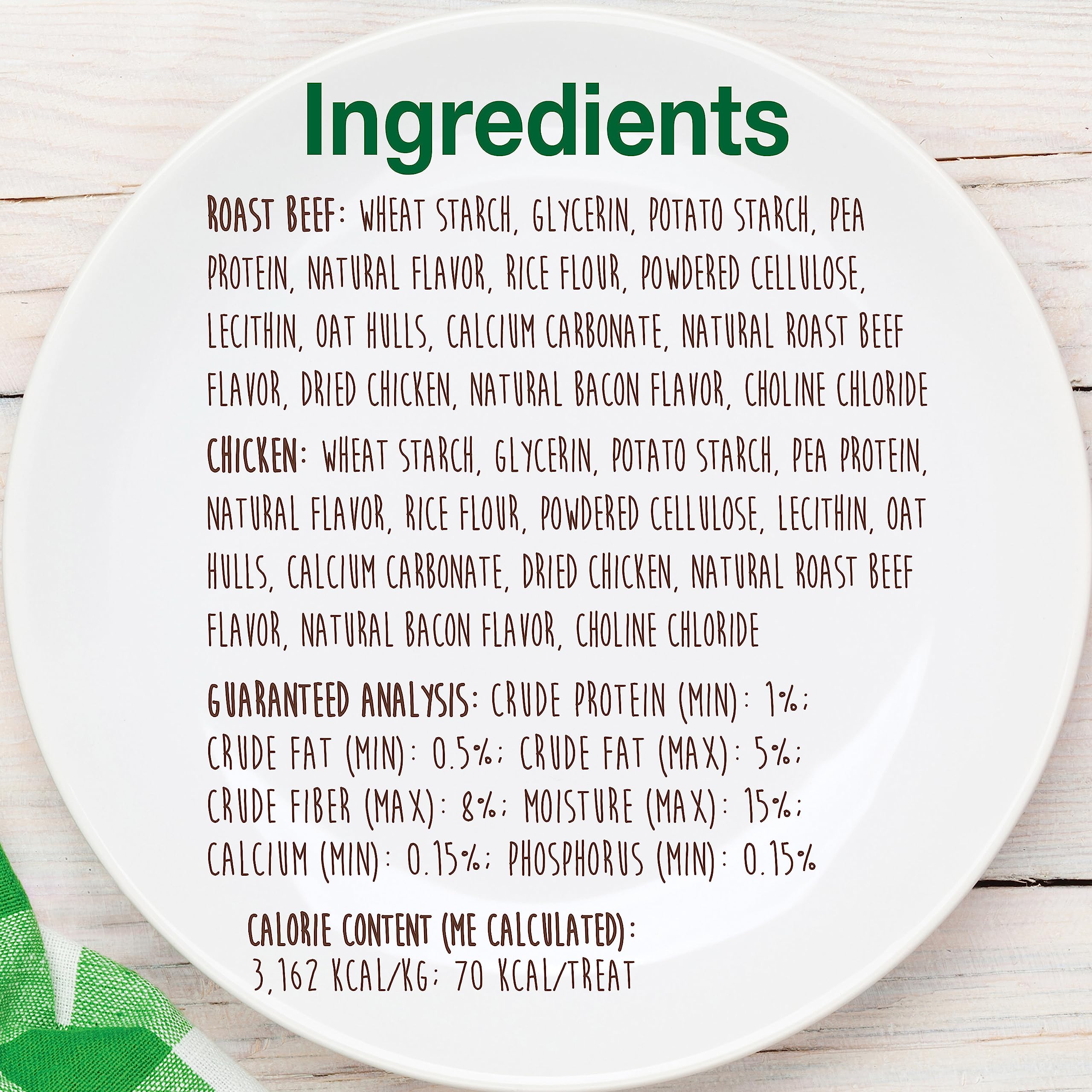 Nylabone Healthy Edibles Natural Dog Chews Long Lasting Roast Beef & Chicken Flavor Treats for Dogs, X-Small/Petite (48 Count)