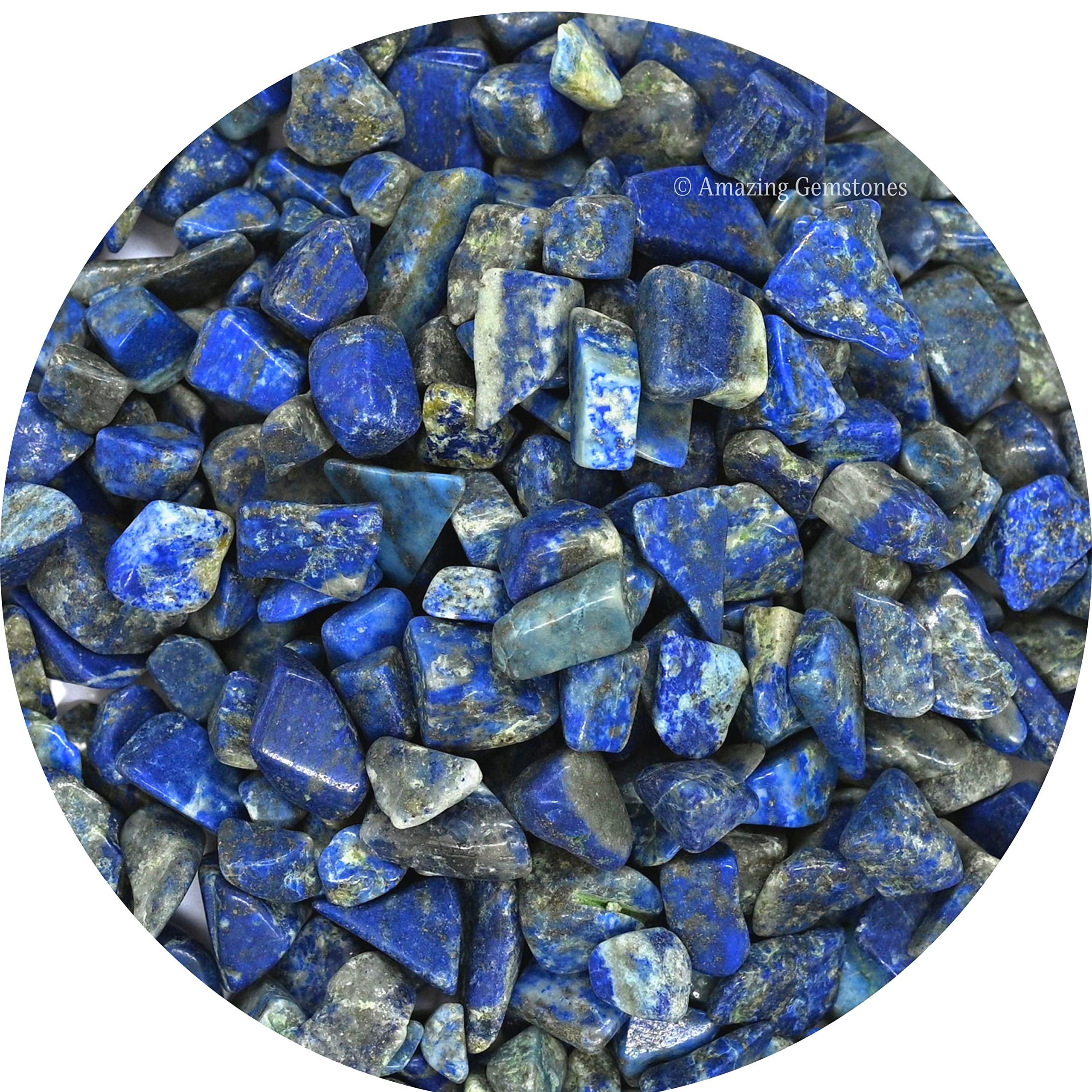 Lapis Lazuli Crystal Chips and Tiny Crystals - Aquarium Gravel Rocks, Bulk Fish Tank Gravel, Small Tumbled Stone Chips for Decor