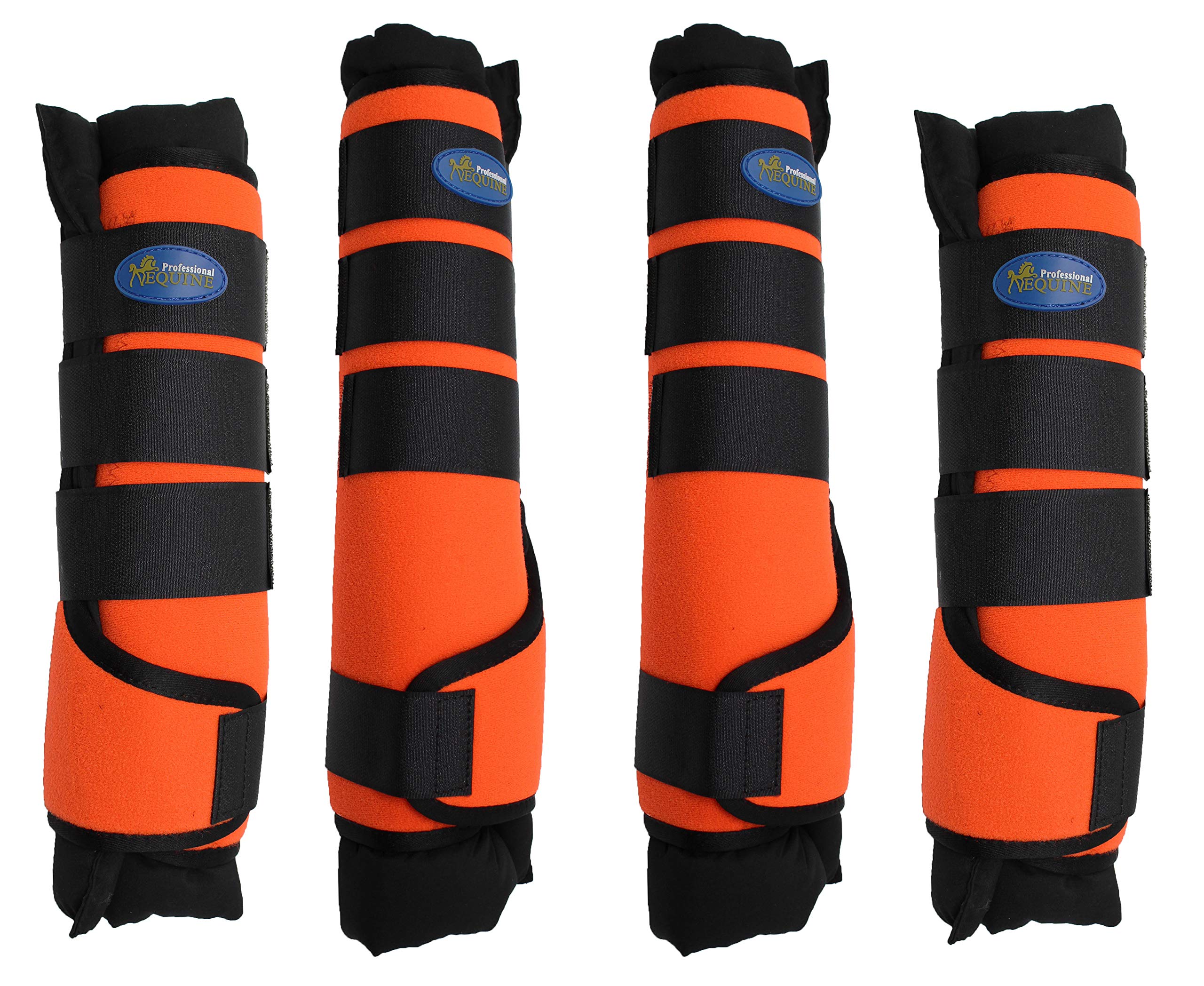 Professional Equine Horse Horse 4-Pack Leg Care Stable Shipping Neoprene Boot Wraps Orange 4108OR