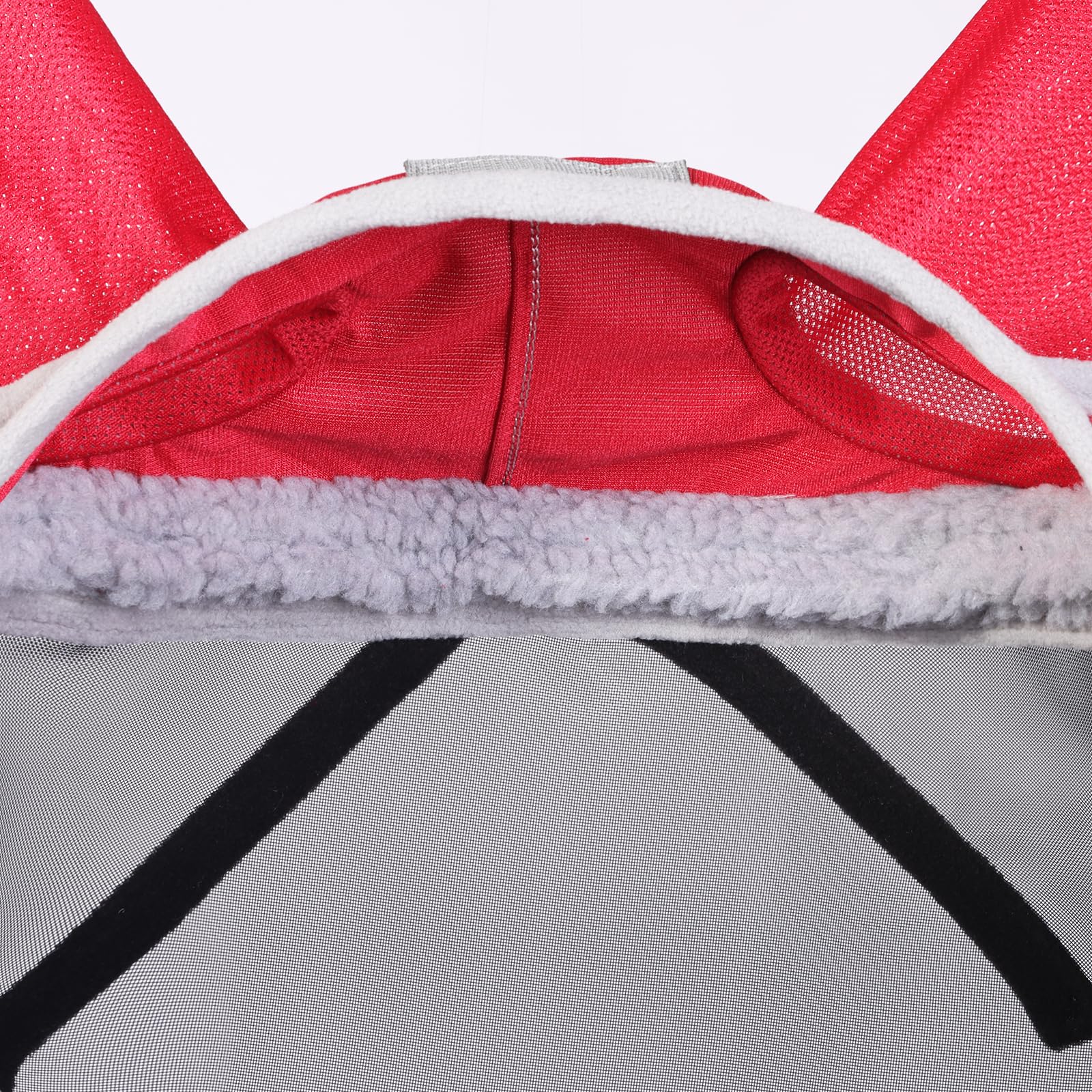 Harrison Howard CareMaster Pro Luminous Horse Fly Mask Large Eye Space Long Nose with Ears UV Protection for Horse Red M Cob