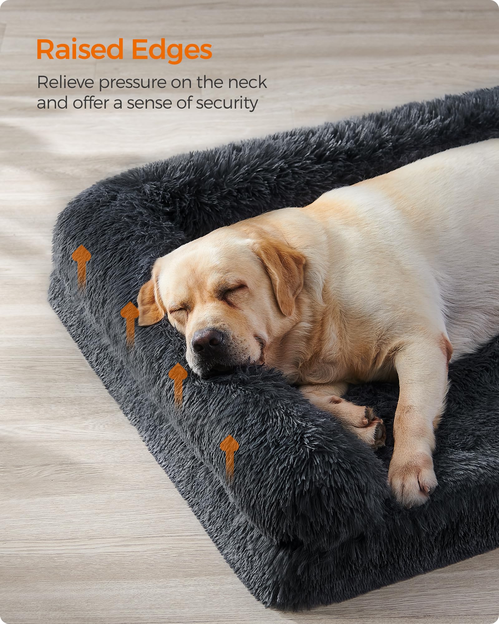 Feandrea Dog Bed, Orthopaedic Dog Sofa Bed For Medium And Large Dogs, Waterproof Ped Bed With Removable Washable Cover, 42 X 31.