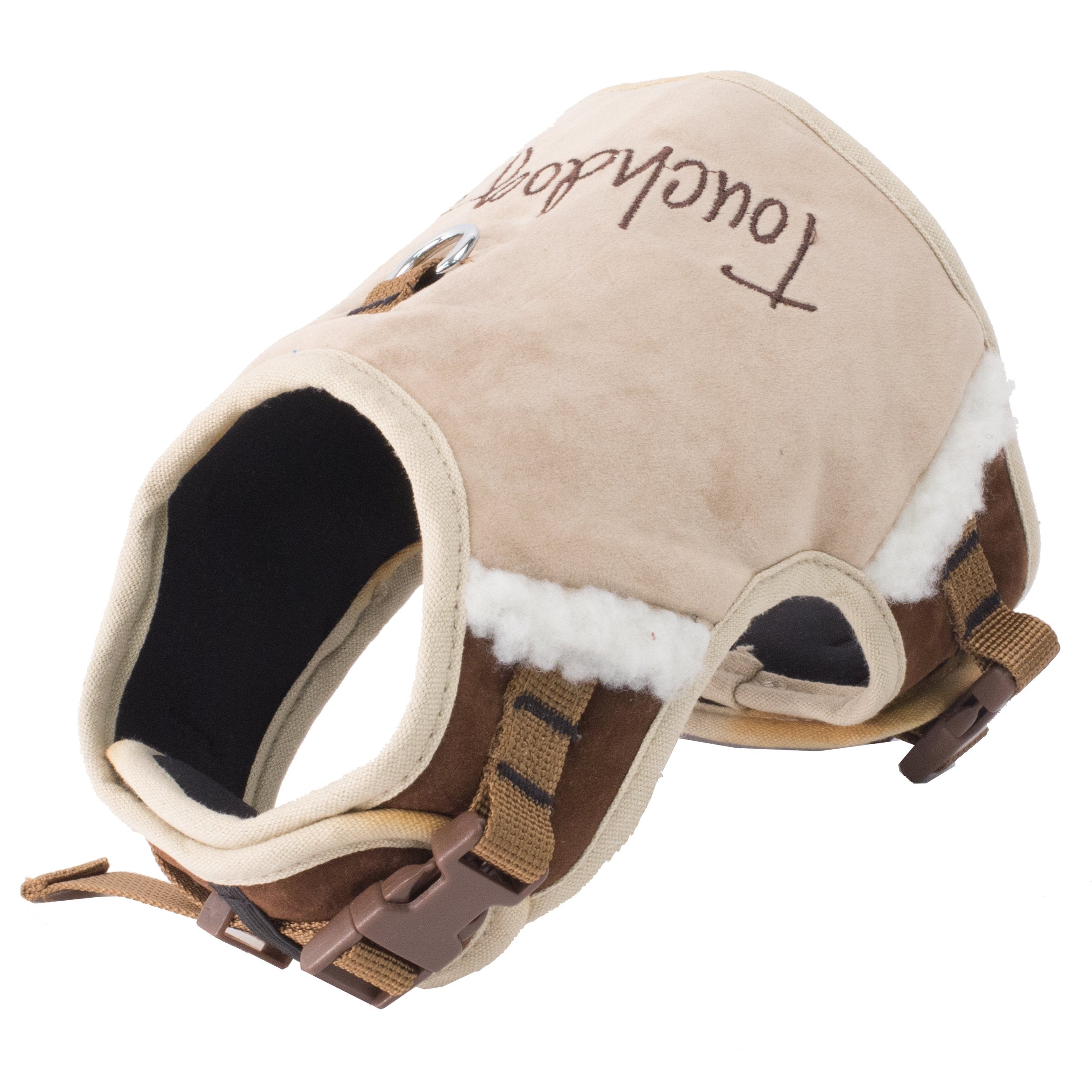 TOUCHDOG Tough-Boutique Adjustable Fashion Designer Pet Dog Harness and Leash Combination, Medium, Light Sand Brown