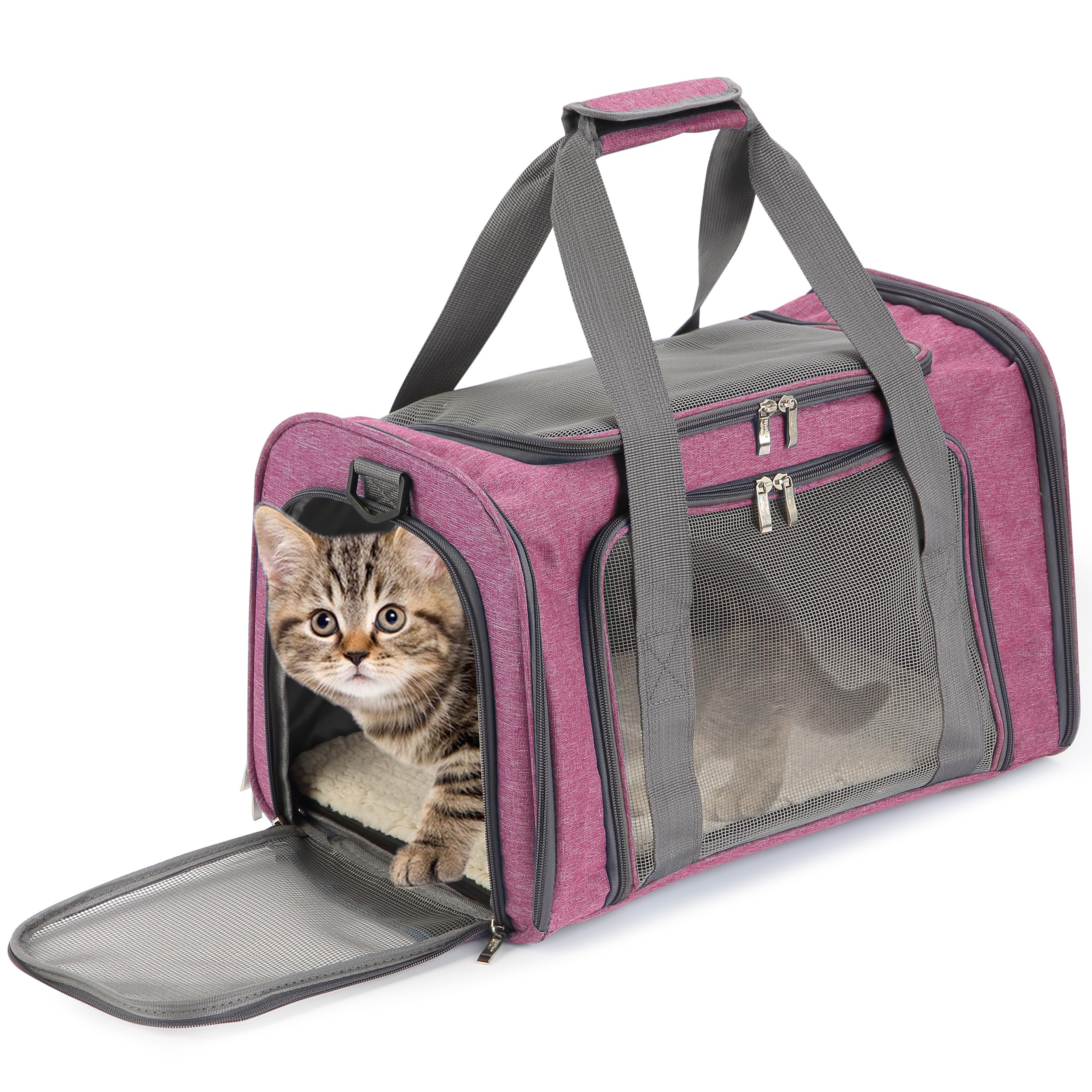 Mr. Pen- Pet Carrier, Pink, Soft-Sided Cat & Dog Carrier, Bag for Travel