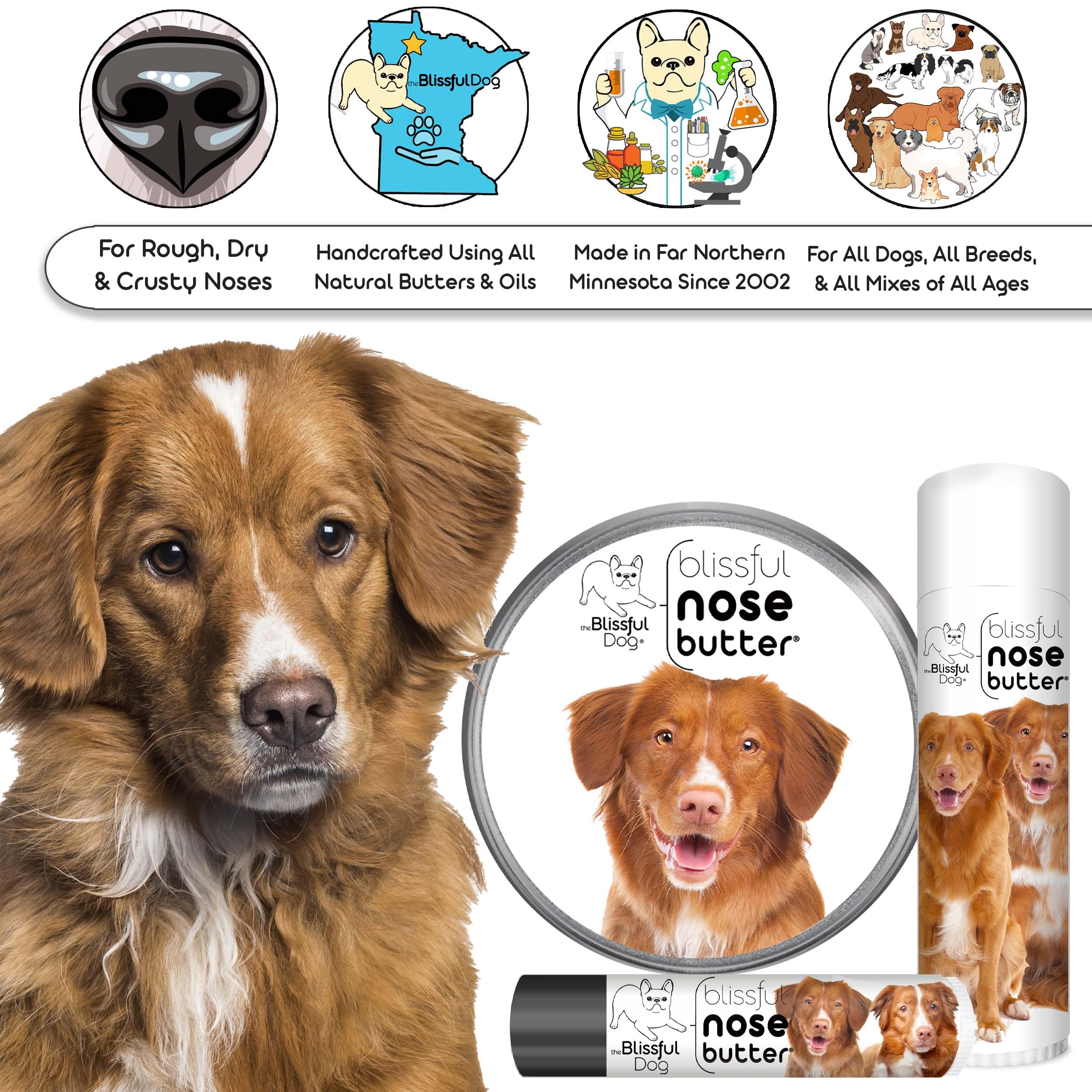 The Blissful Dog Nova Scotia Duck Tolling Retriever Unscented Nose Butter - Dog Nose Butter, 0.15 Ounce