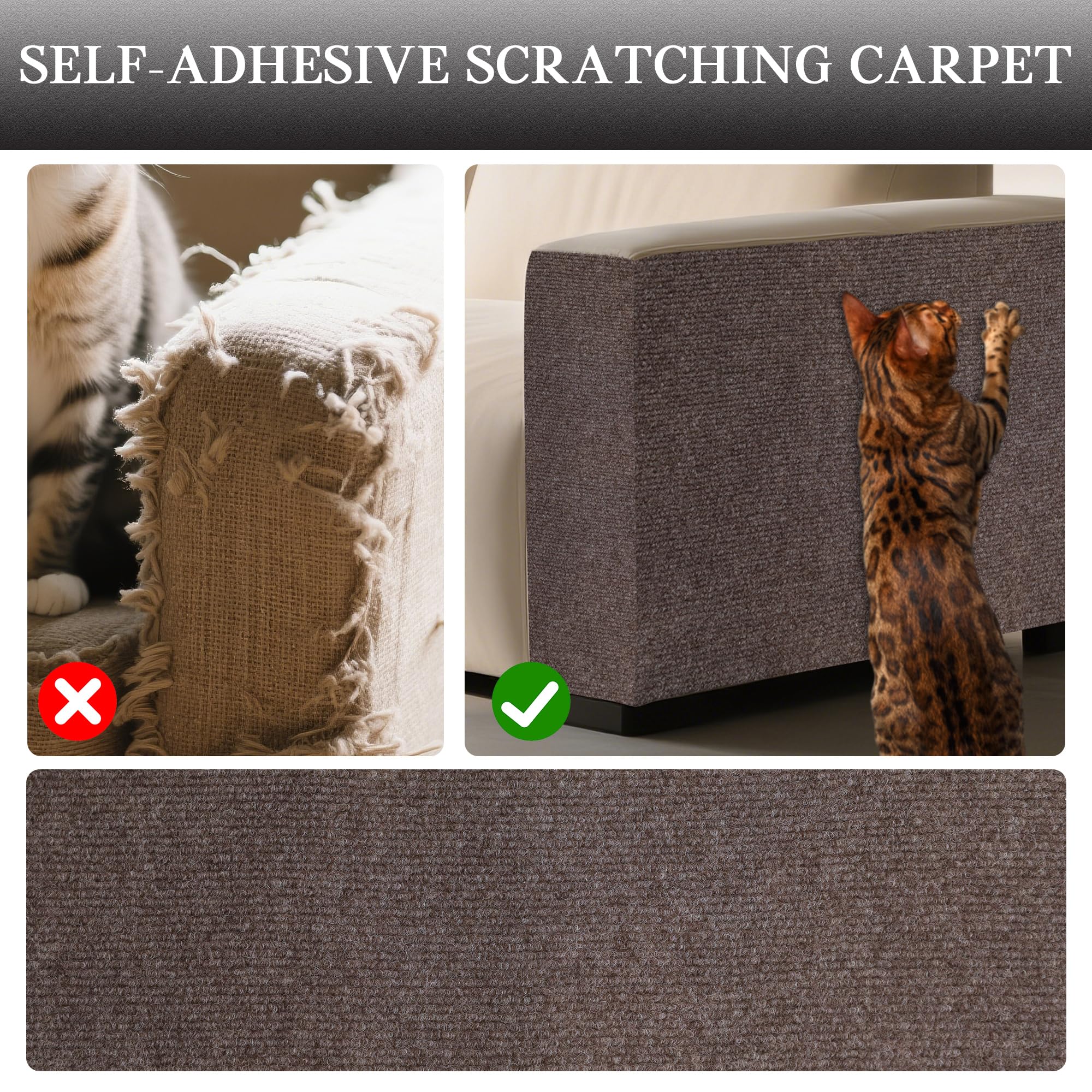 Cat Scratch Furniture Protector Adhesive Trimmable Cloth Couch Anti-Scratch Cover Diy Climb Couch Protector From Cat Claws, Cove