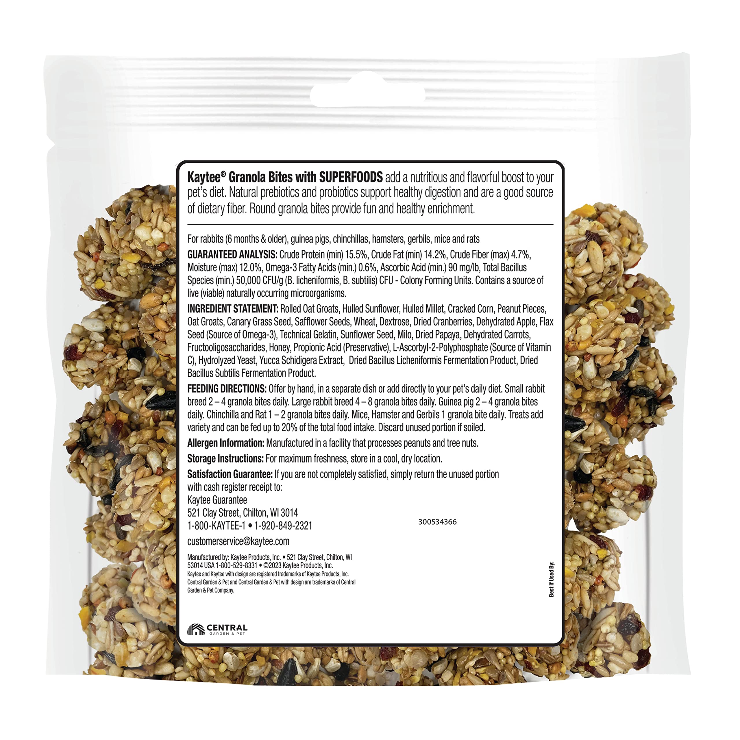 Kaytee Granola Bites with Super Foods Cranberry, Apple and Flax